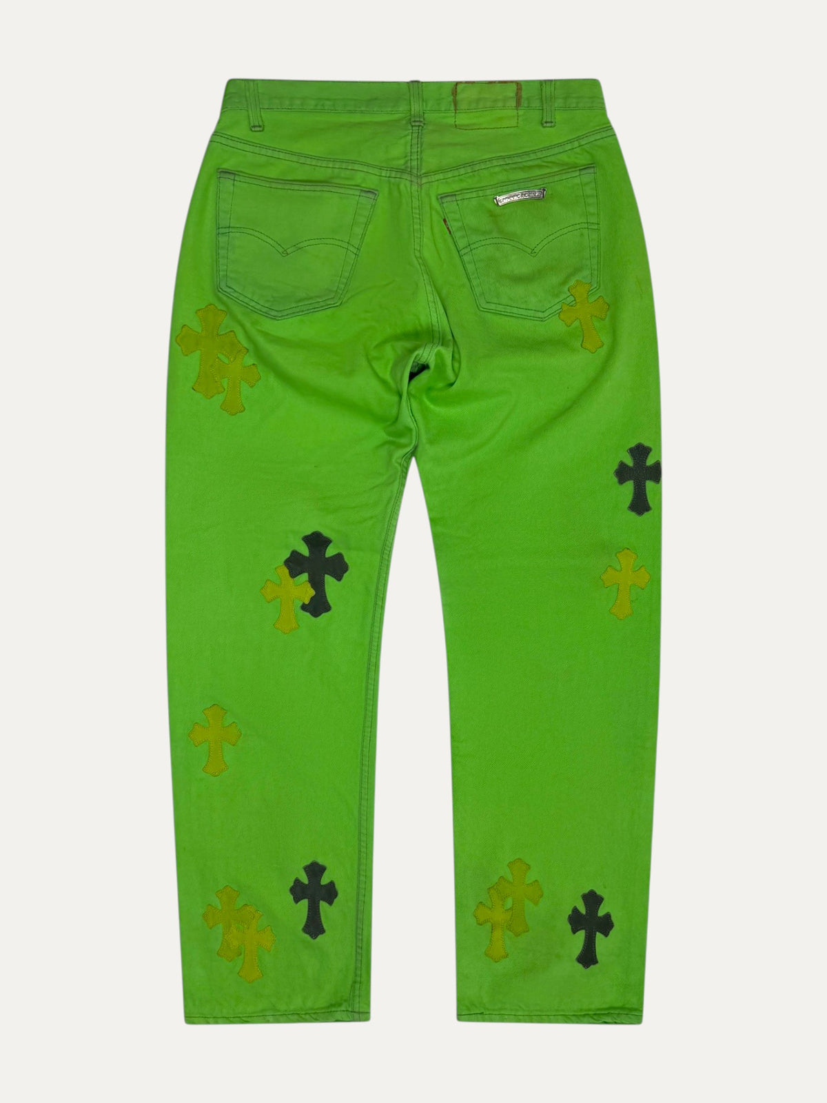 Chrome Hearts Sex Record Exclusive Cross Patch Green Denim Levi's Jeans