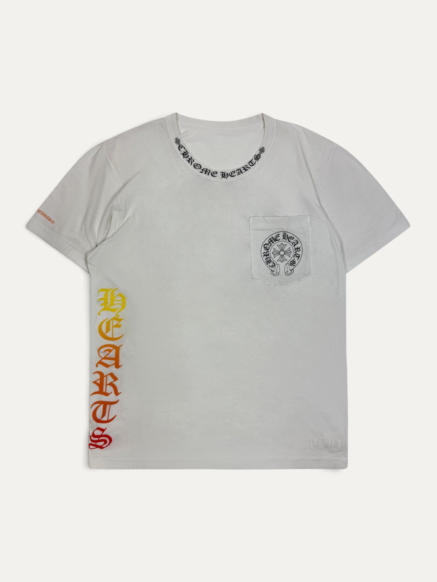Chrome Hearts White Horseshoe Gradient Logo Tee