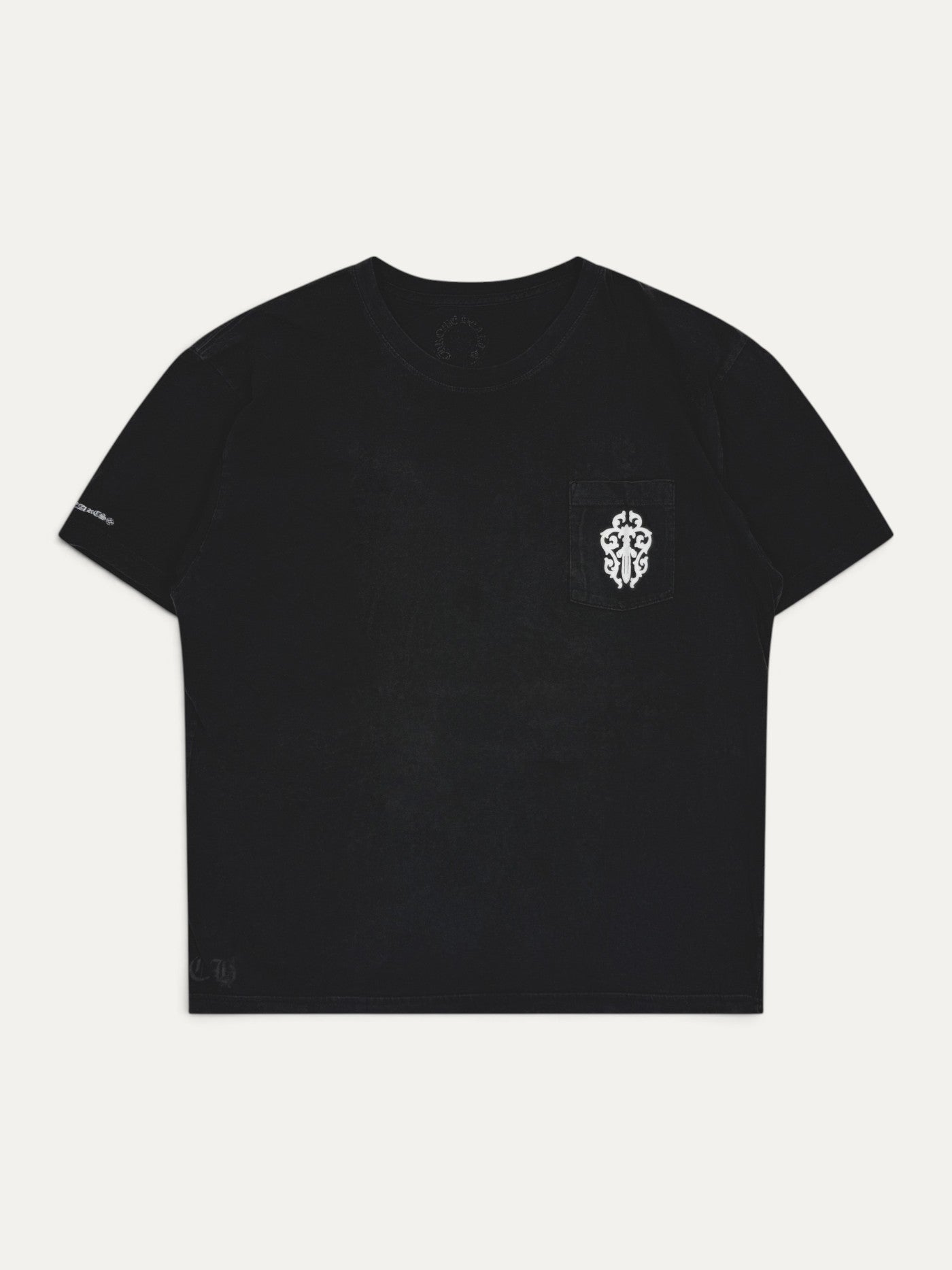 Chrome Hearts Vintage Dagger Scroll Logo Black Tee