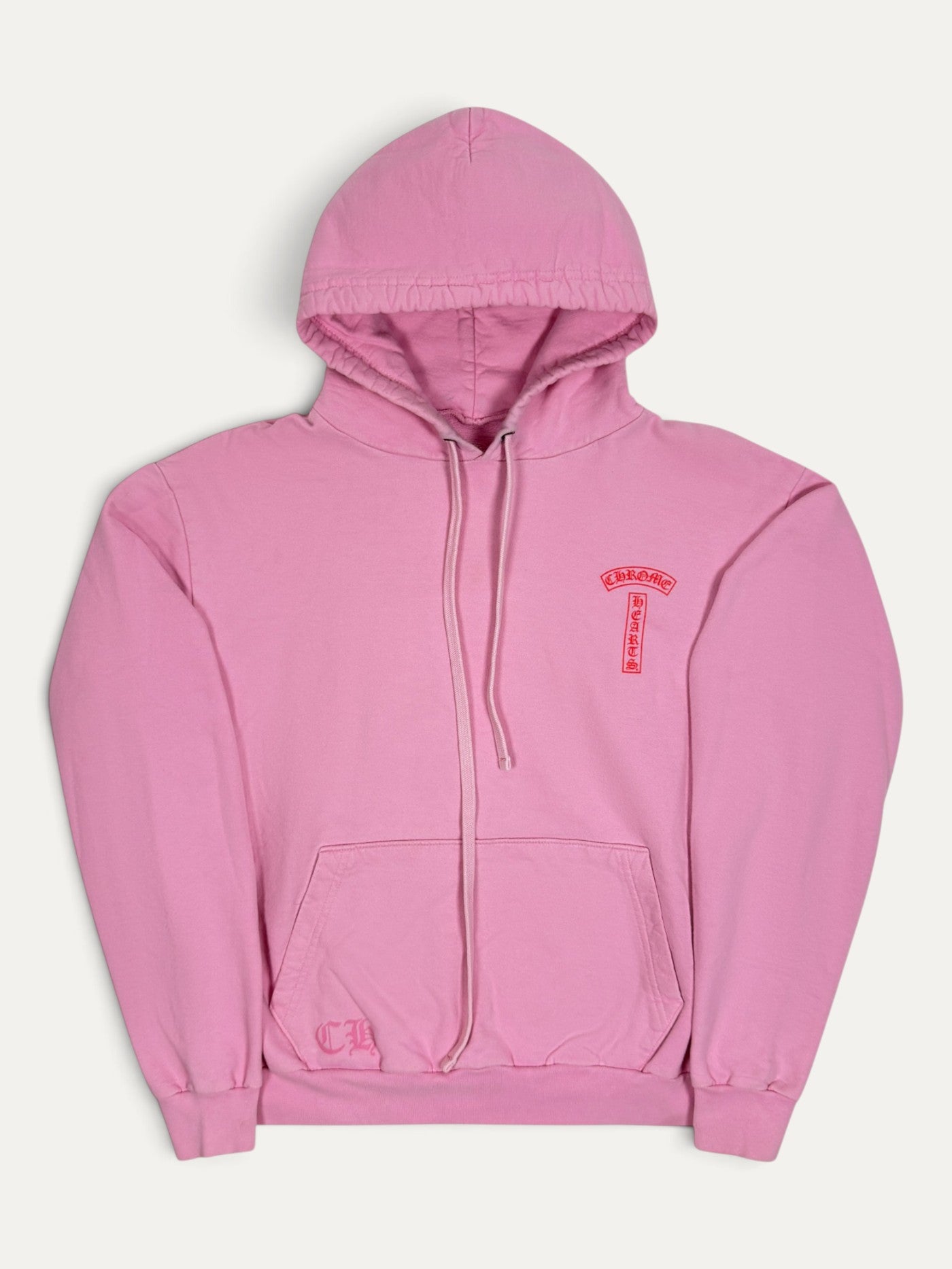 Chrome Hearts Old English Red Pink Logo Hoodie