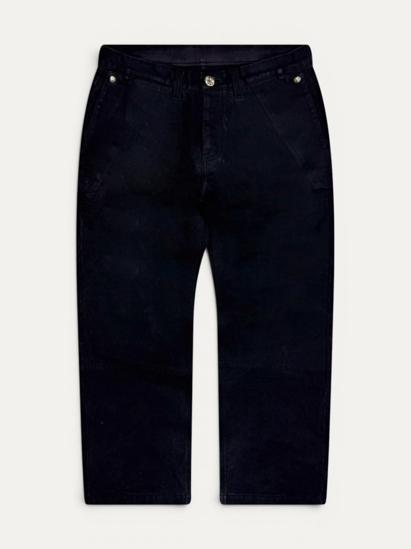Chrome Hearts Cross Patch Double Knee Black Carpenter Pants