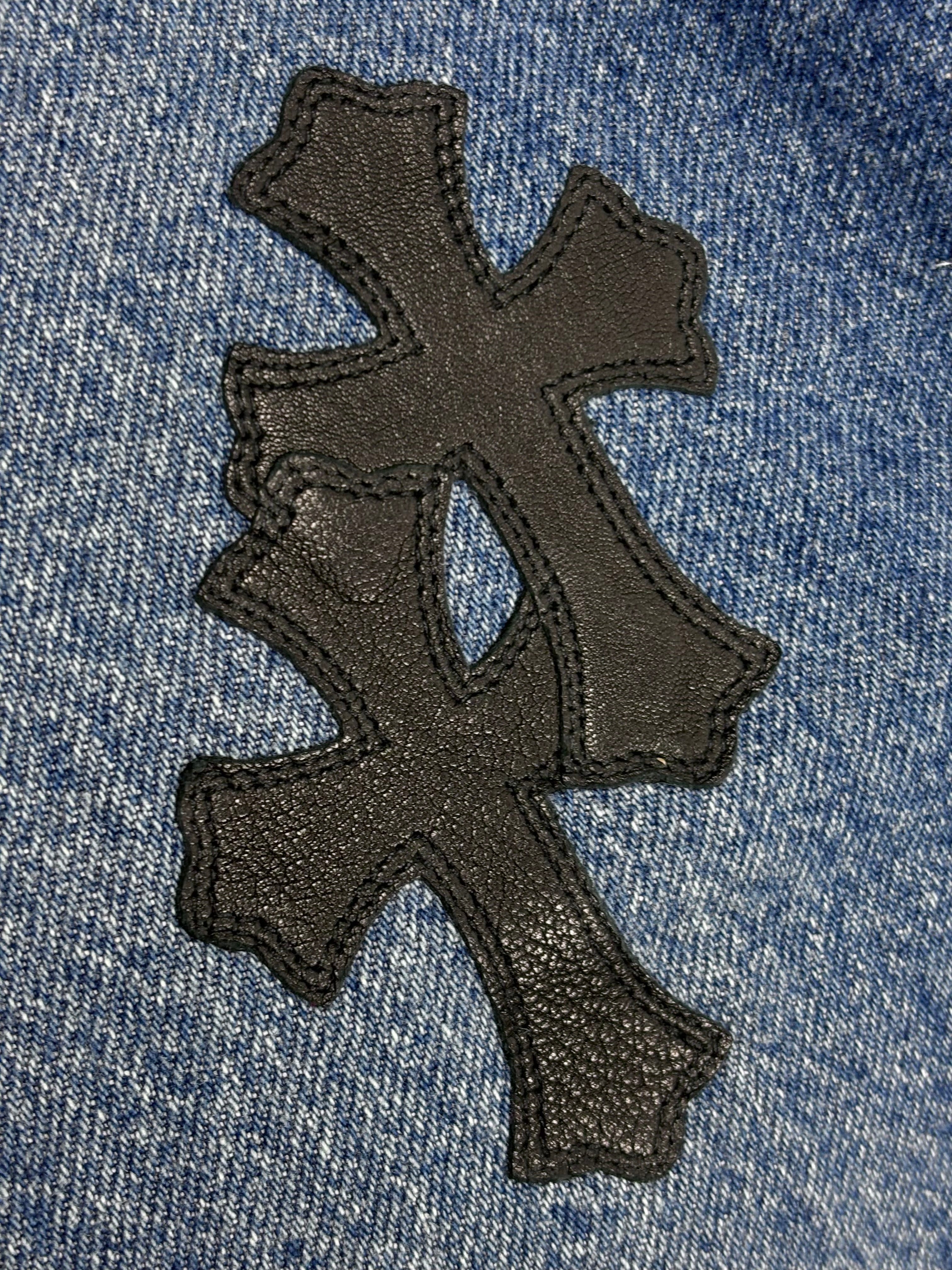 Chrome Hearts Blue 517 Cross Patch Levi's Denim Jeans