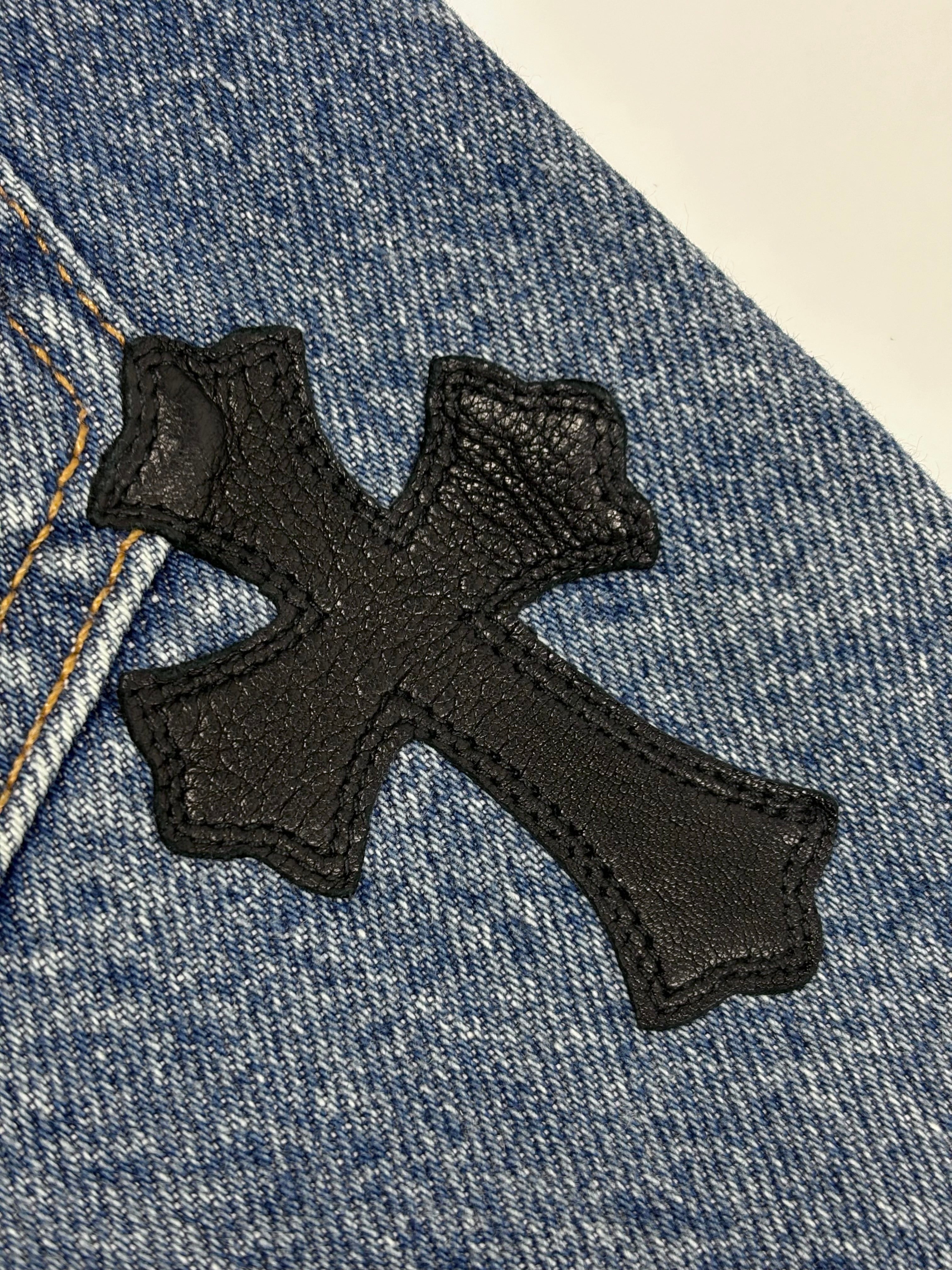 Chrome Hearts Blue 517 Cross Patch Levi's Denim Jeans