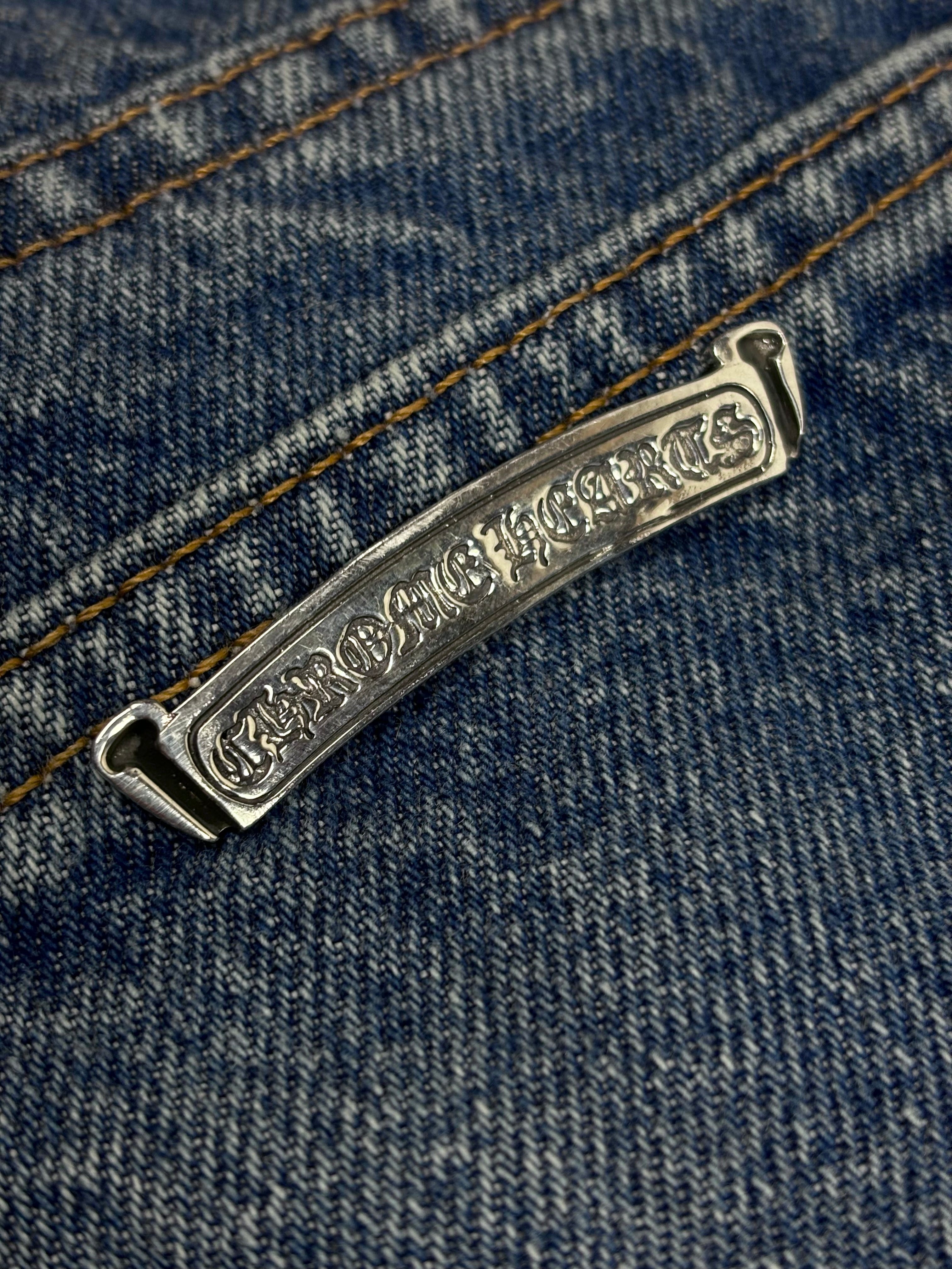 Chrome Hearts Blue 517 Cross Patch Levi's Denim Jeans