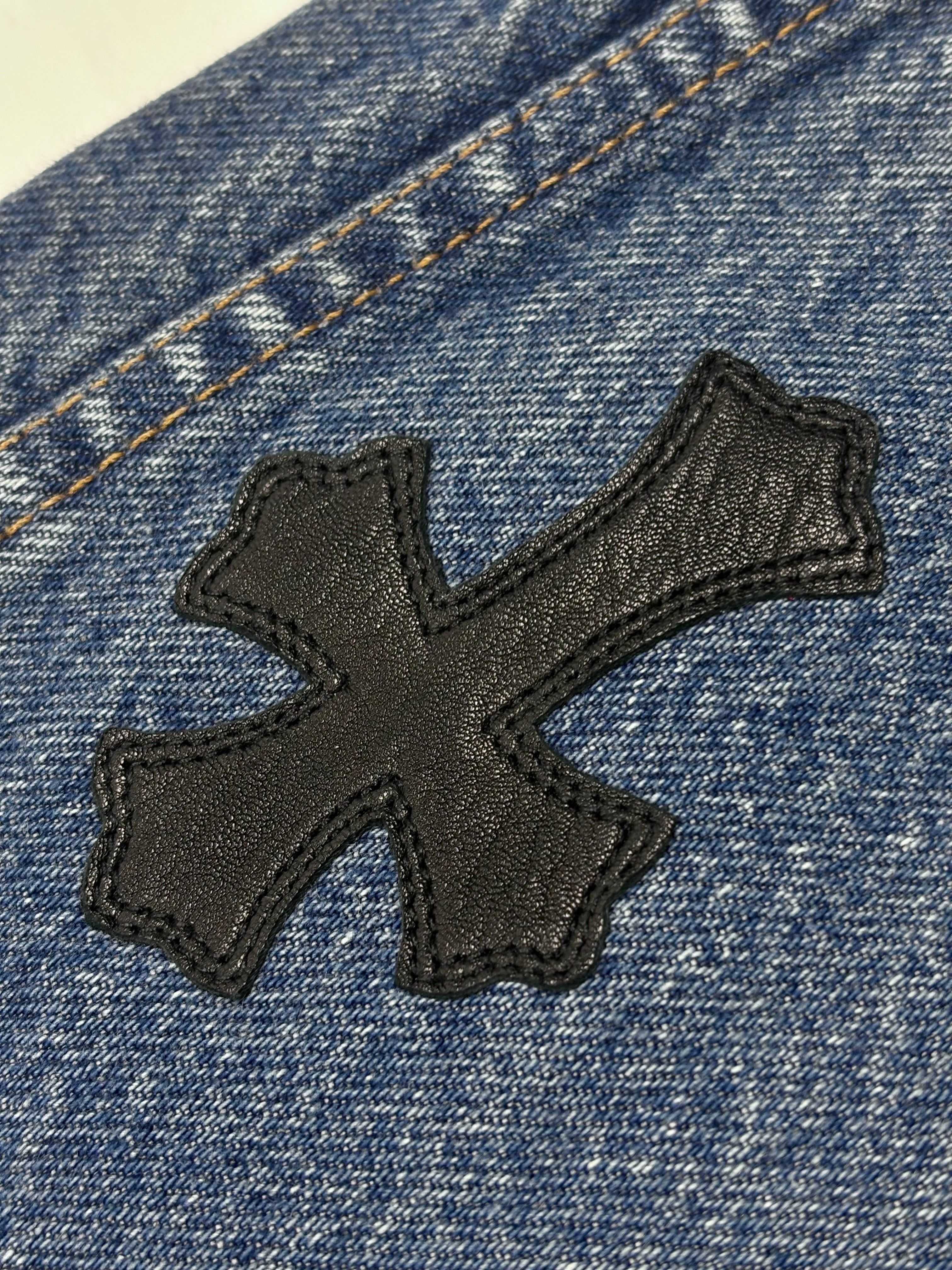 Chrome Hearts Blue 517 Cross Patch Levi's Denim Jeans