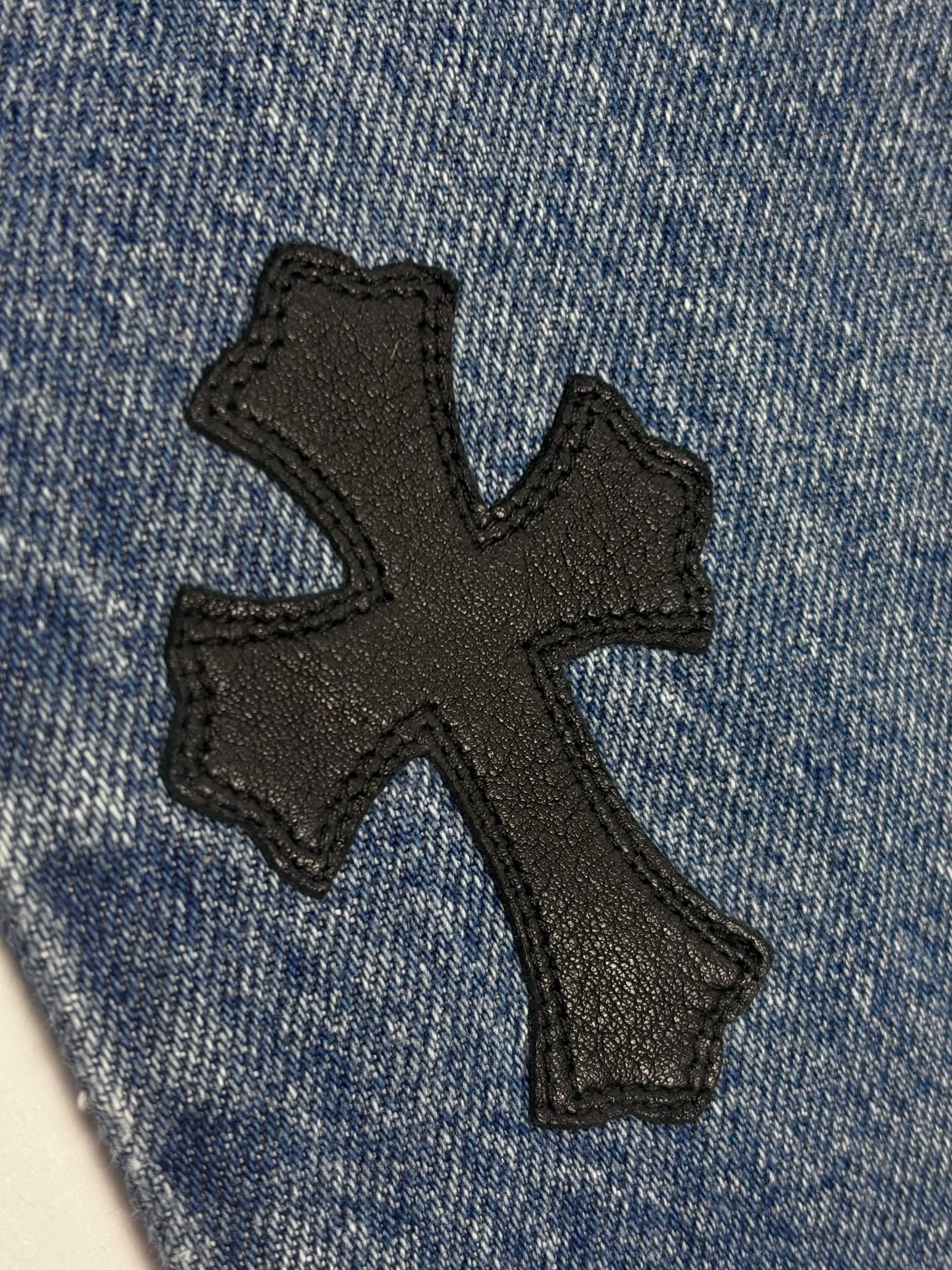 Chrome Hearts Blue 517 Cross Patch Levi's Denim Jeans