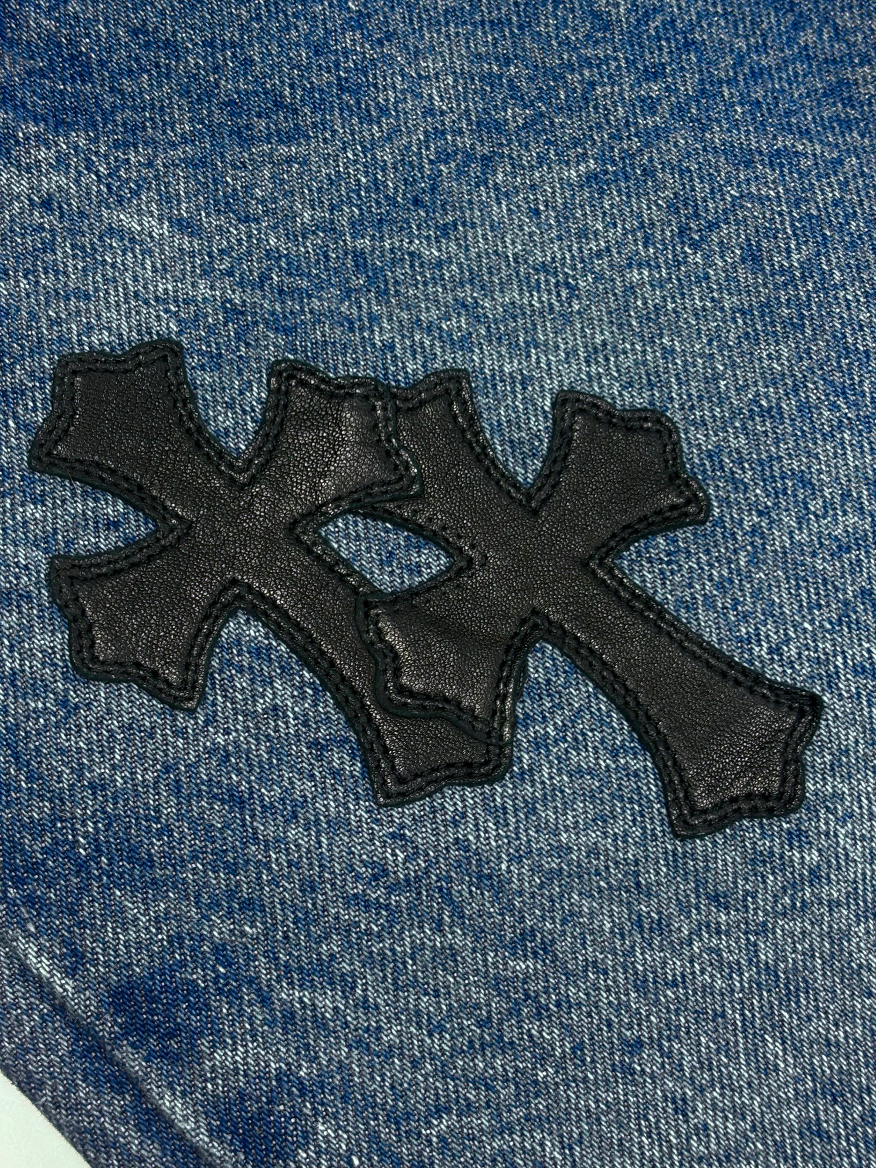 Chrome Hearts Blue 517 Cross Patch Levi's Denim Jeans