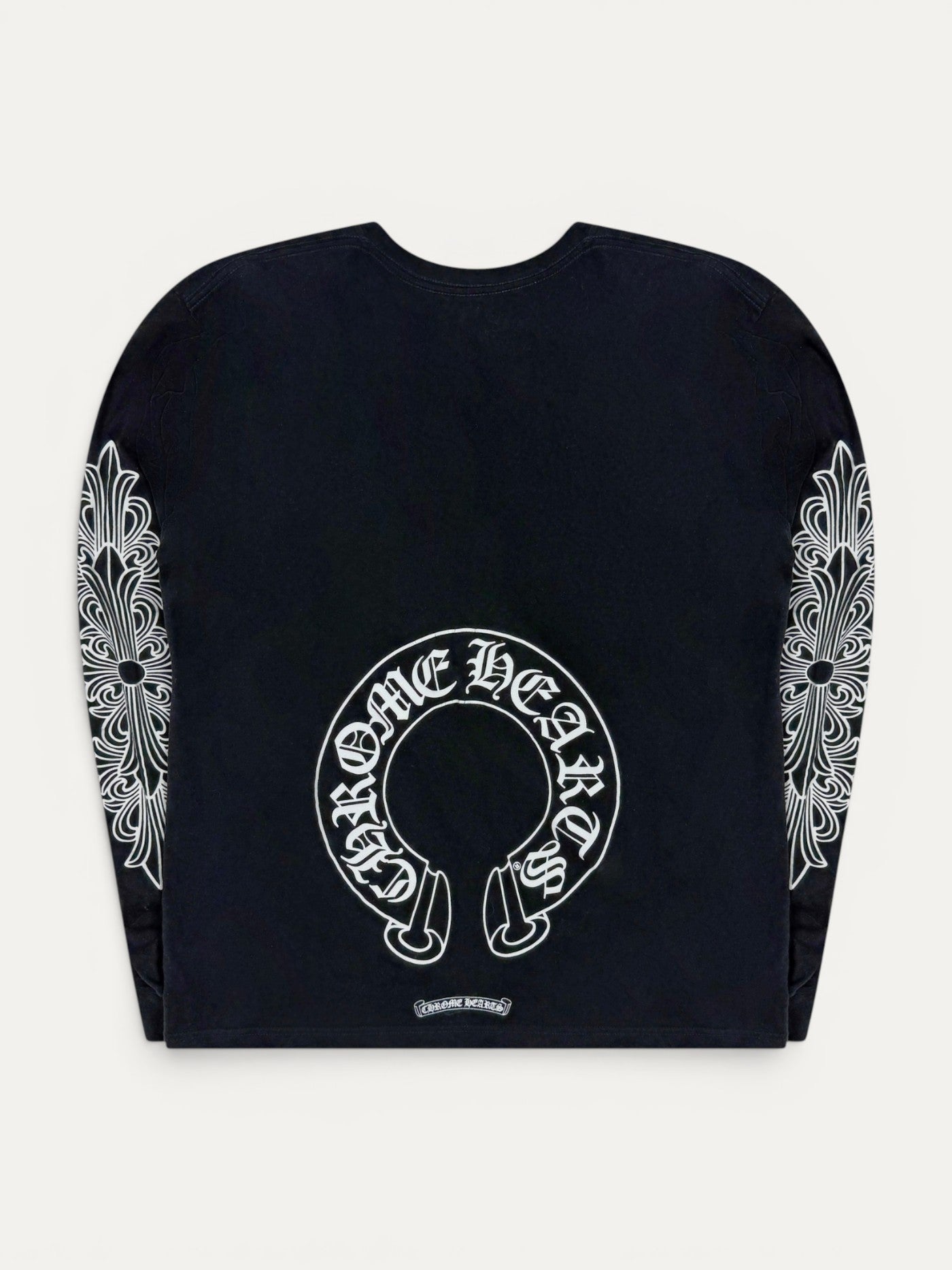 Chrome Hearts Black Floral Horseshoe Longsleeve