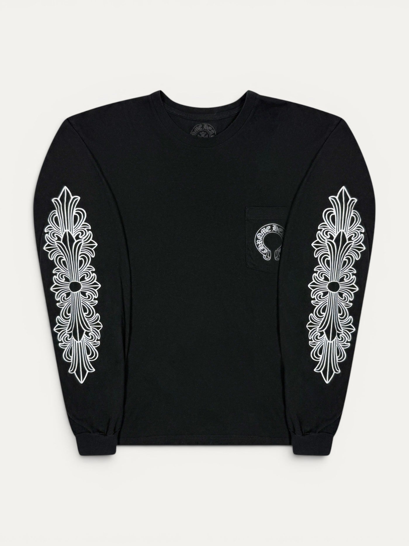 Chrome Hearts Black Floral Horseshoe Longsleeve