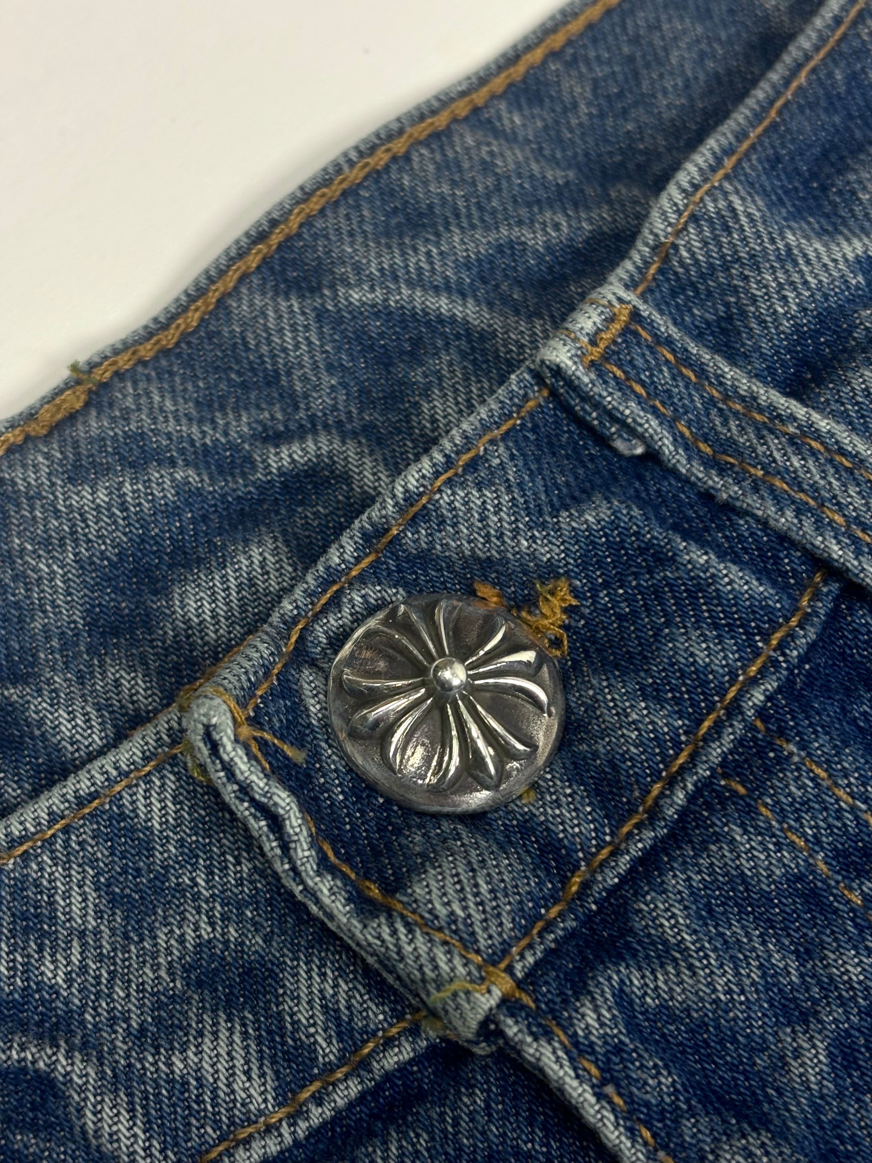 Chrome Hearts Blue 517 Cross Patch Levi's Denim Jeans