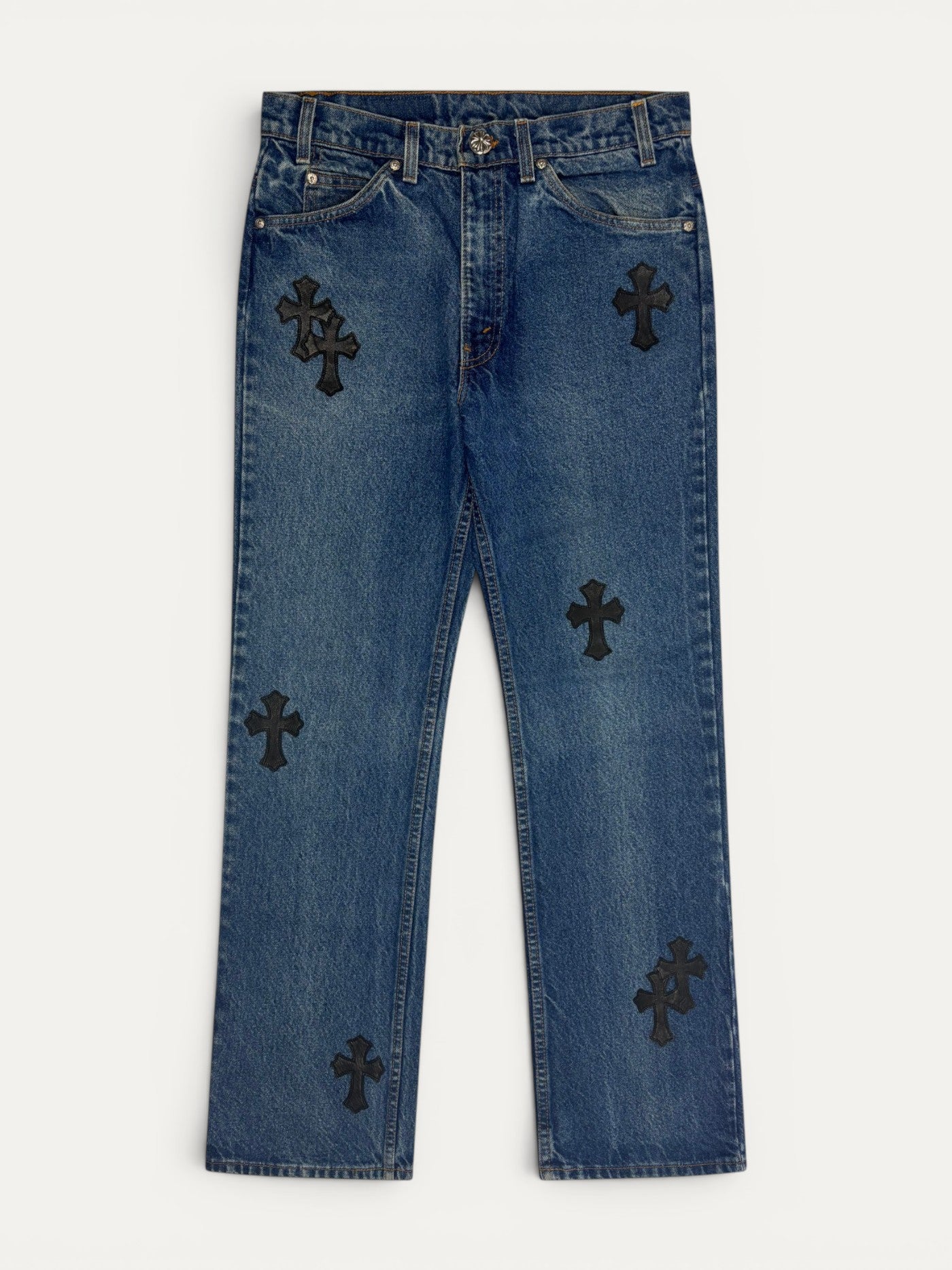Chrome Hearts Blue 517 Cross Patch Levi's Denim Jeans