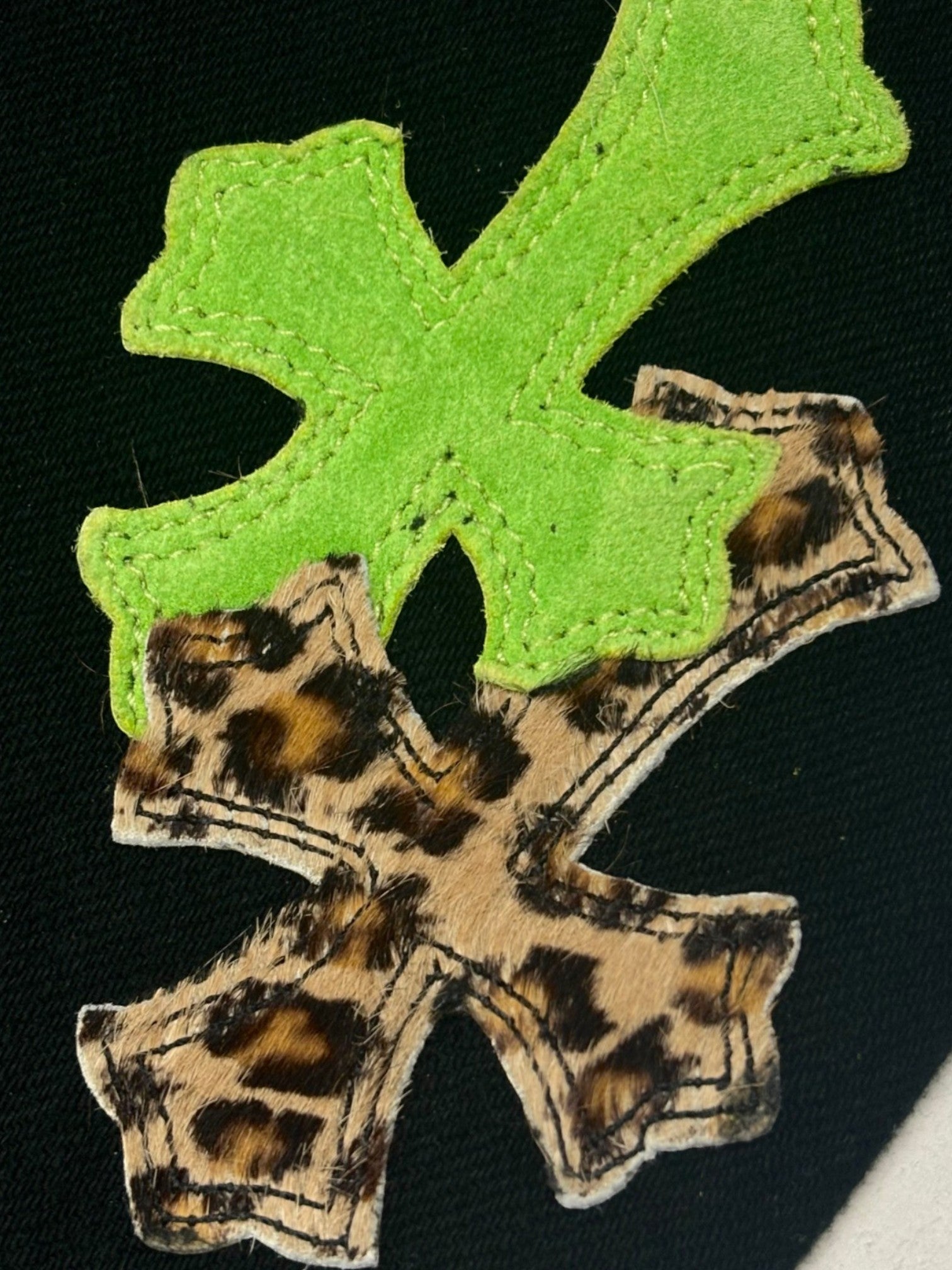 Chrome Hearts Green Cheetah Cross Patch Black Levi’s Denim Jeans