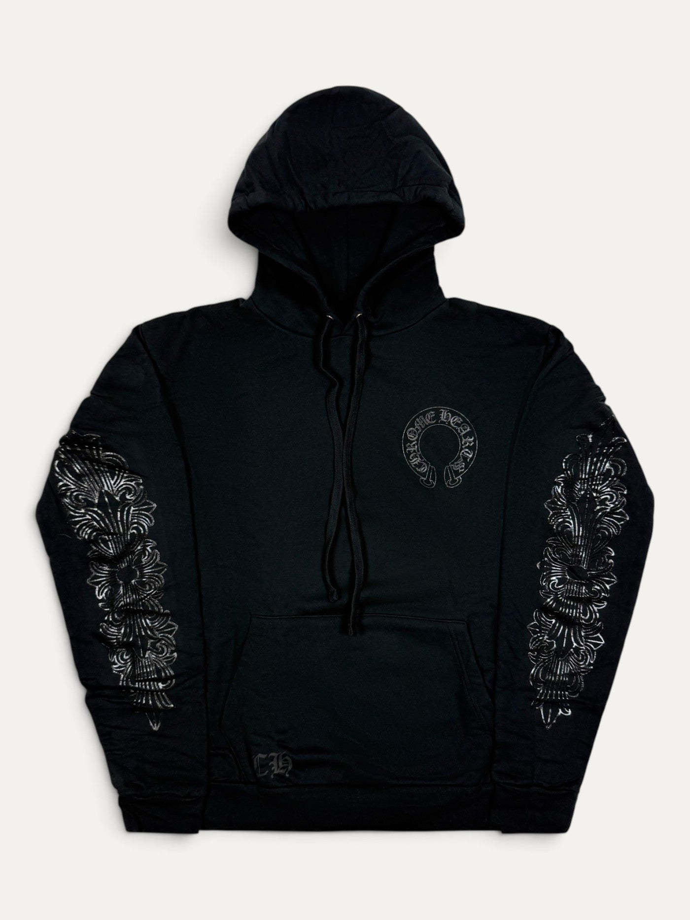 Chrome Hearts Horseshoe Floral Black Hoodie