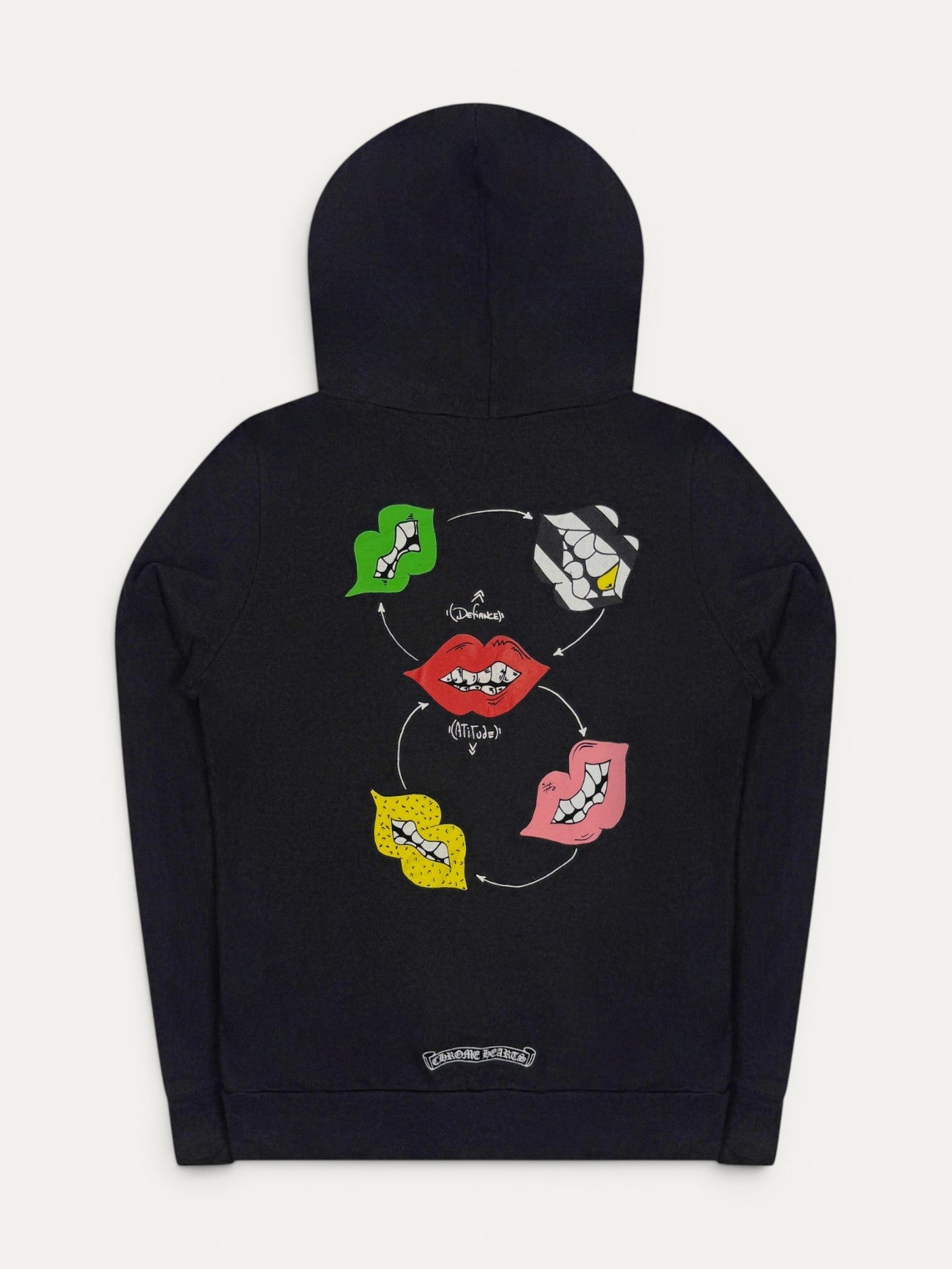 Chrome Hearts Matty Boy Defiance Attitude Black Zip Hoodie