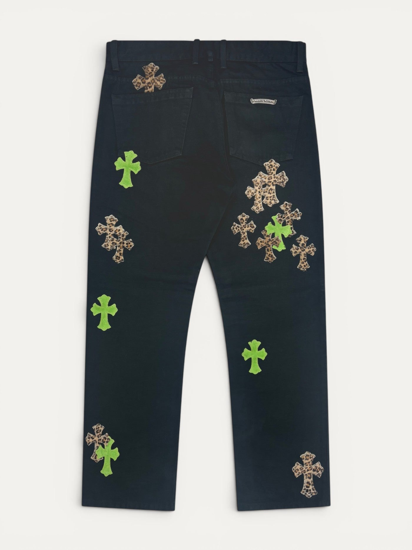 Chrome Hearts Green Cheetah Cross Patch Black Levi’s Denim Jeans
