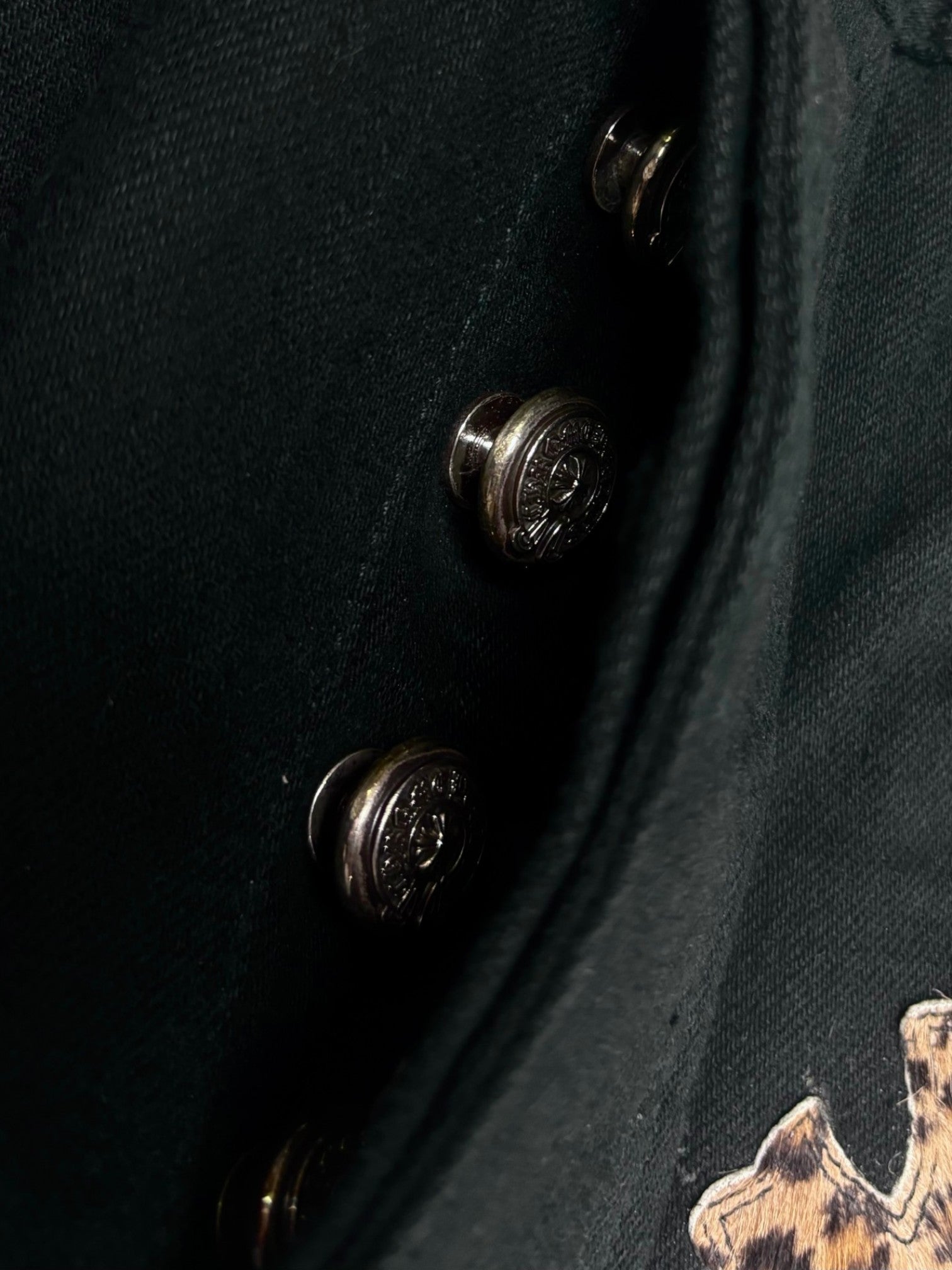 Chrome Hearts Green Cheetah Cross Patch Black Levi’s Denim Jeans