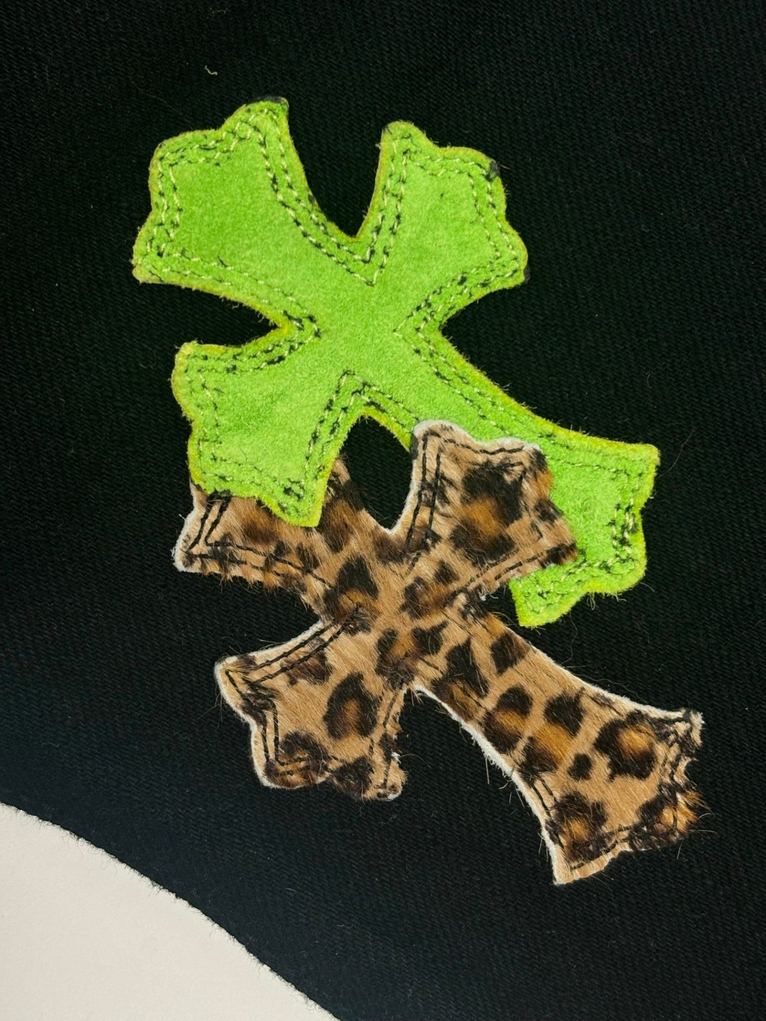 Chrome Hearts Green Cheetah Cross Patch Black Levi’s Denim Jeans