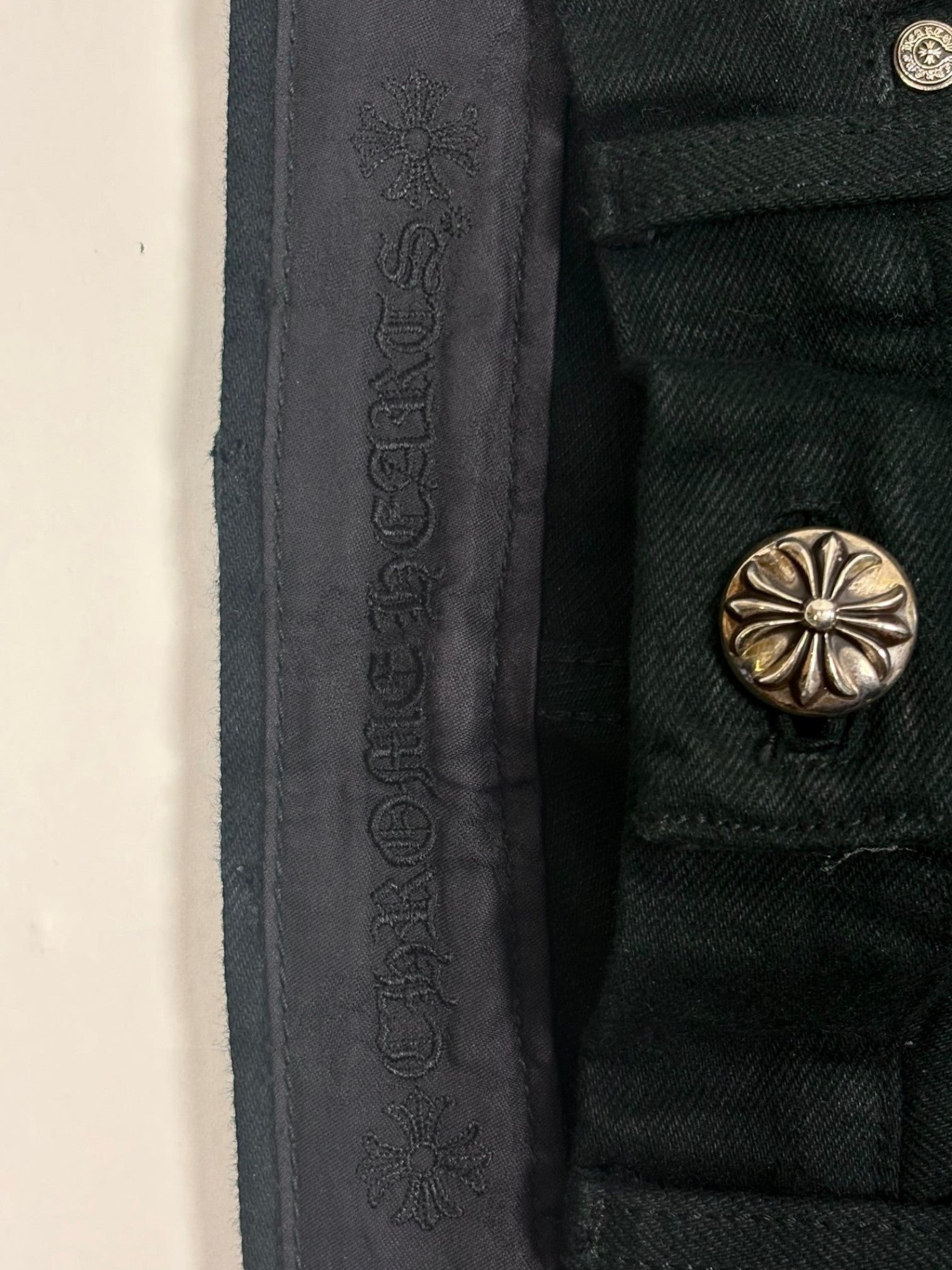 Chrome Hearts Green Cheetah Cross Patch Black Levi’s Denim Jeans