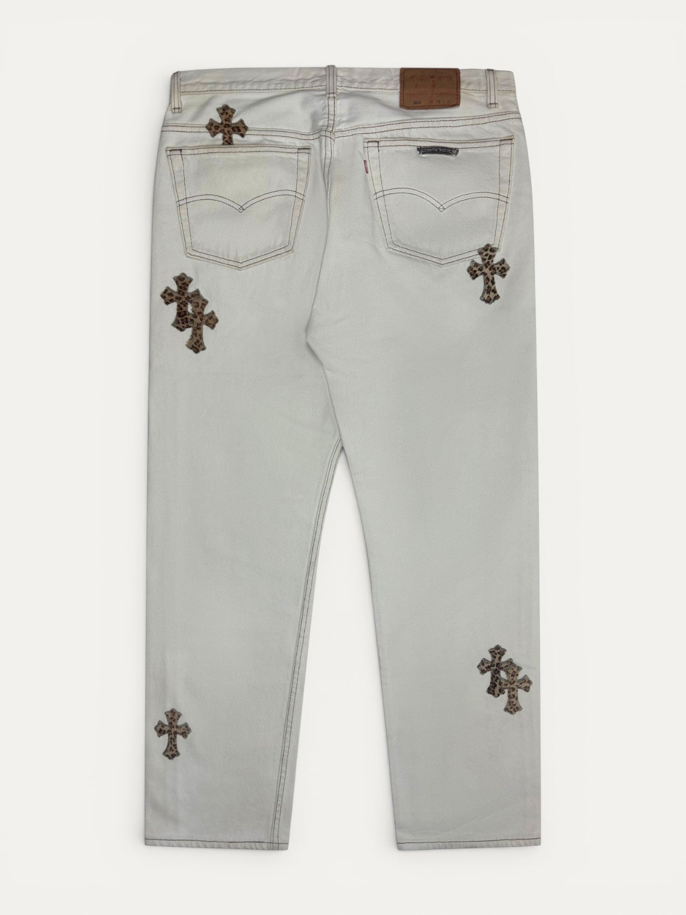 Chrome Hearts Matty Boy 1/1 Custom Painted Levi's Cross Patch Jeans
