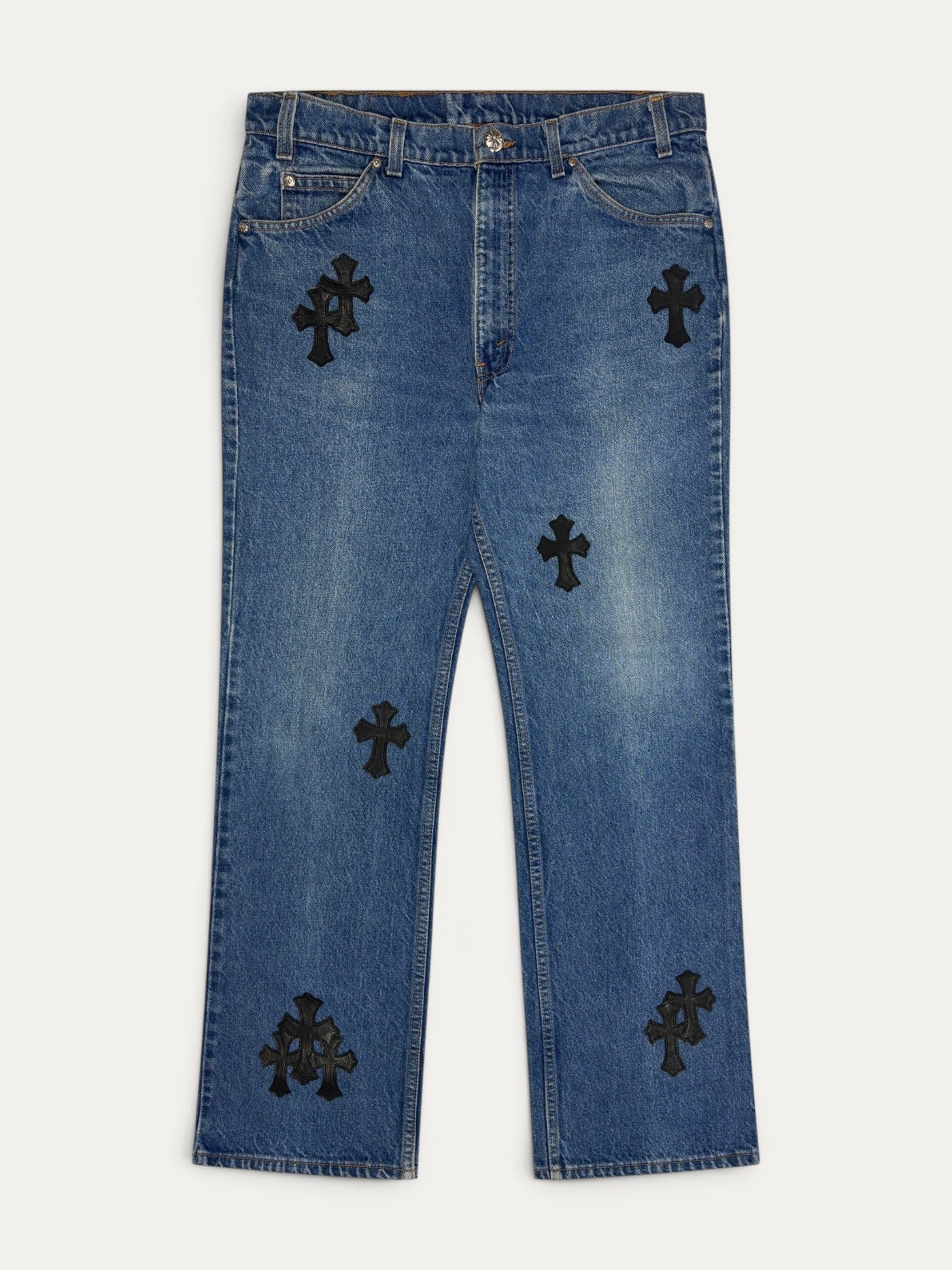 Chrome Hearts Blue 517 Cross Patch Levi's Denim Jeans