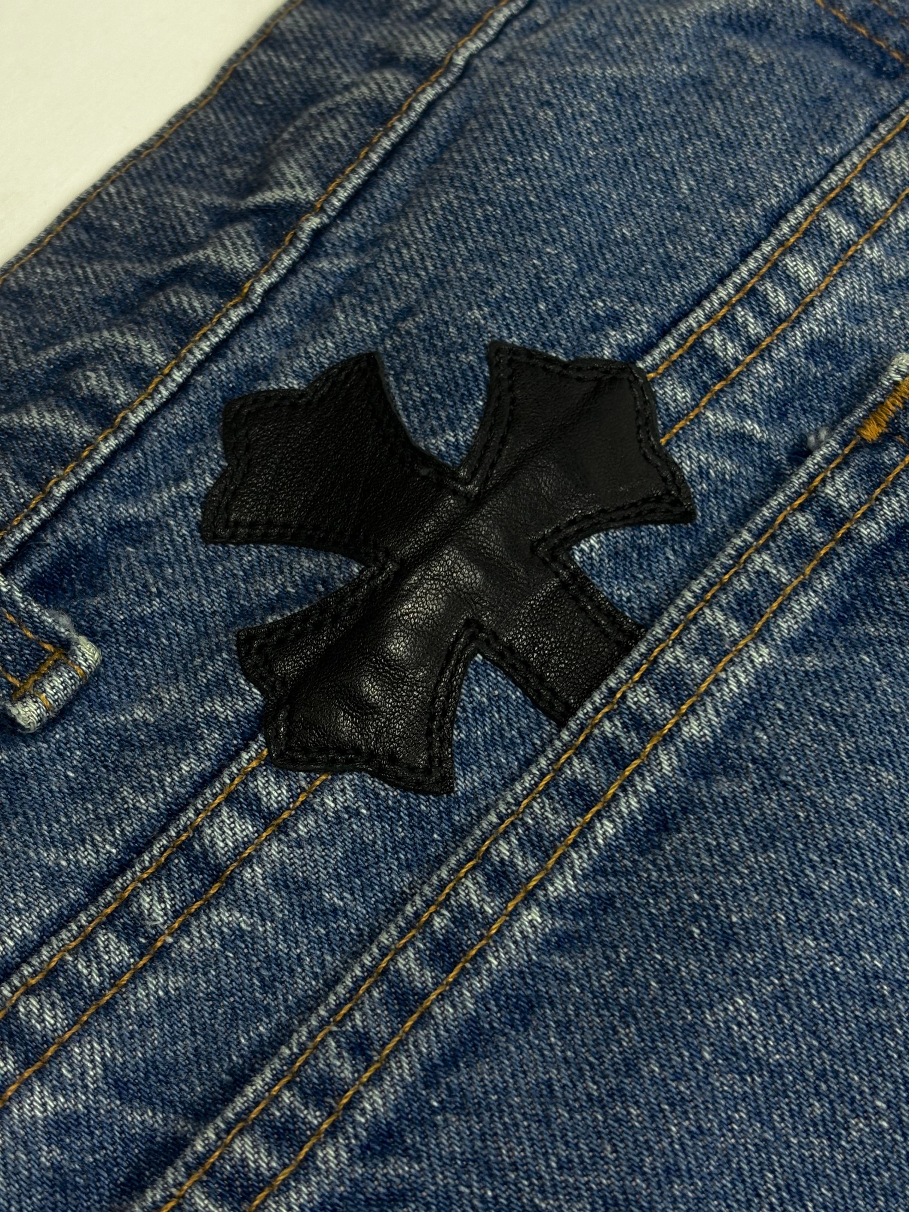Chrome Hearts Blue 517 Cross Patch Levi's Denim Jeans