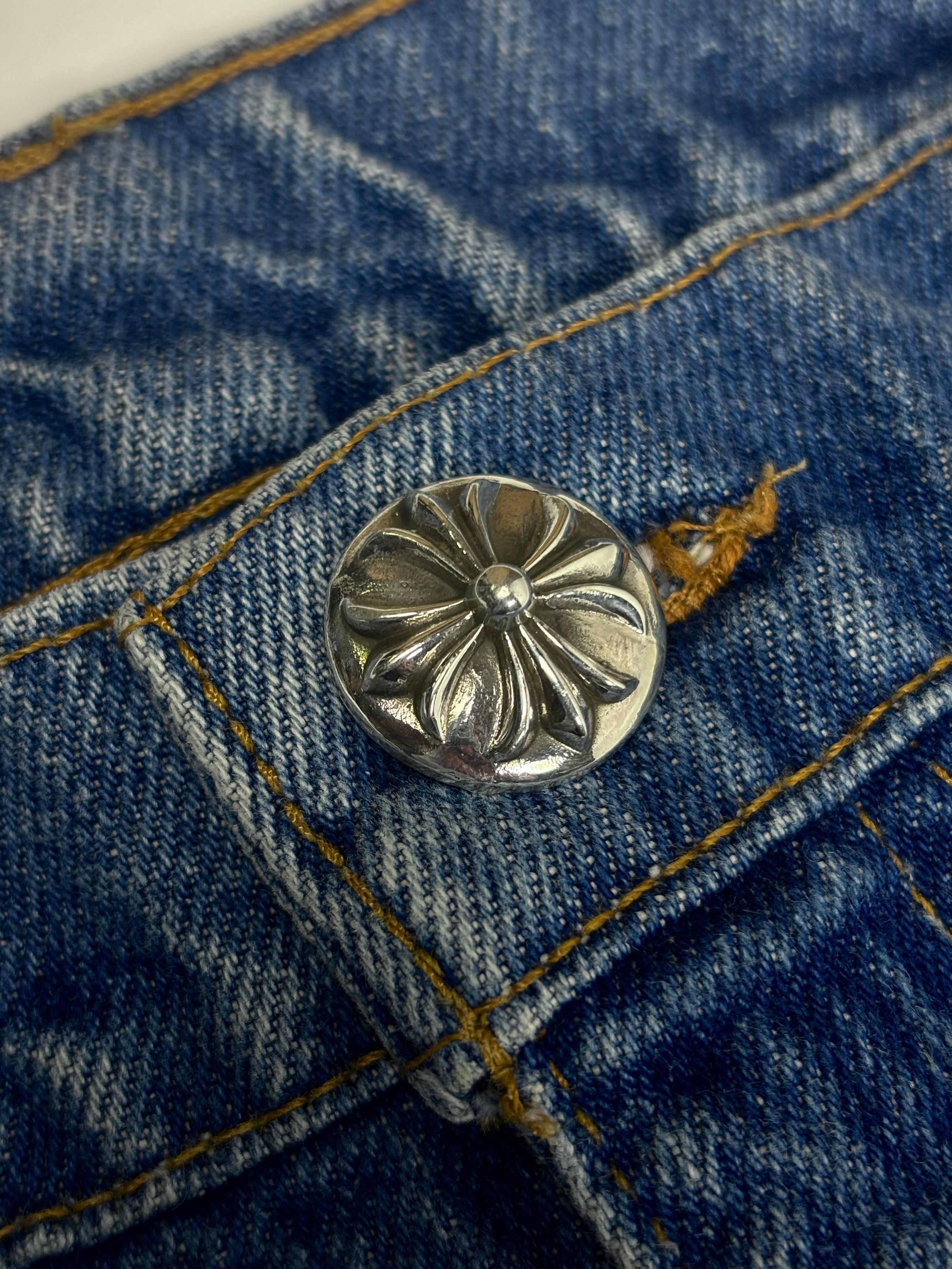Chrome Hearts Blue 517 Cross Patch Levi's Denim Jeans