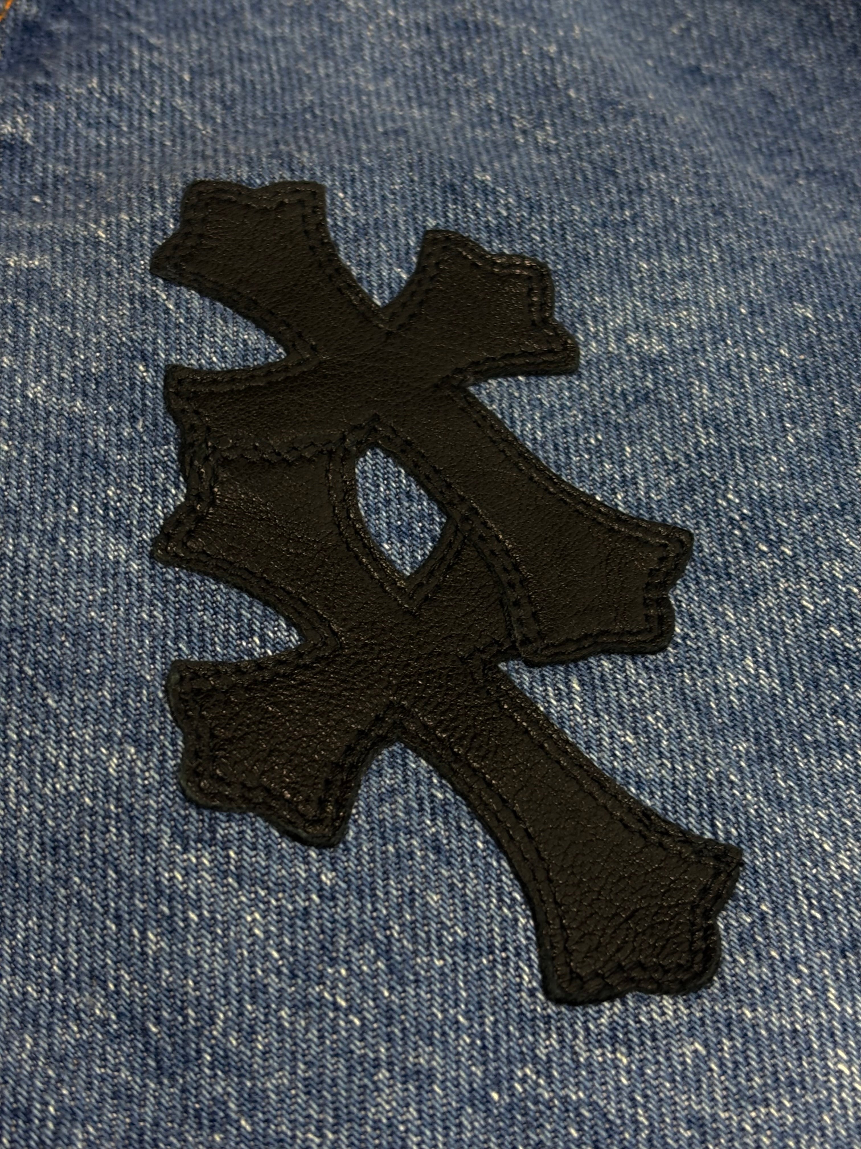 Chrome Hearts Blue 517 Cross Patch Levi's Denim Jeans