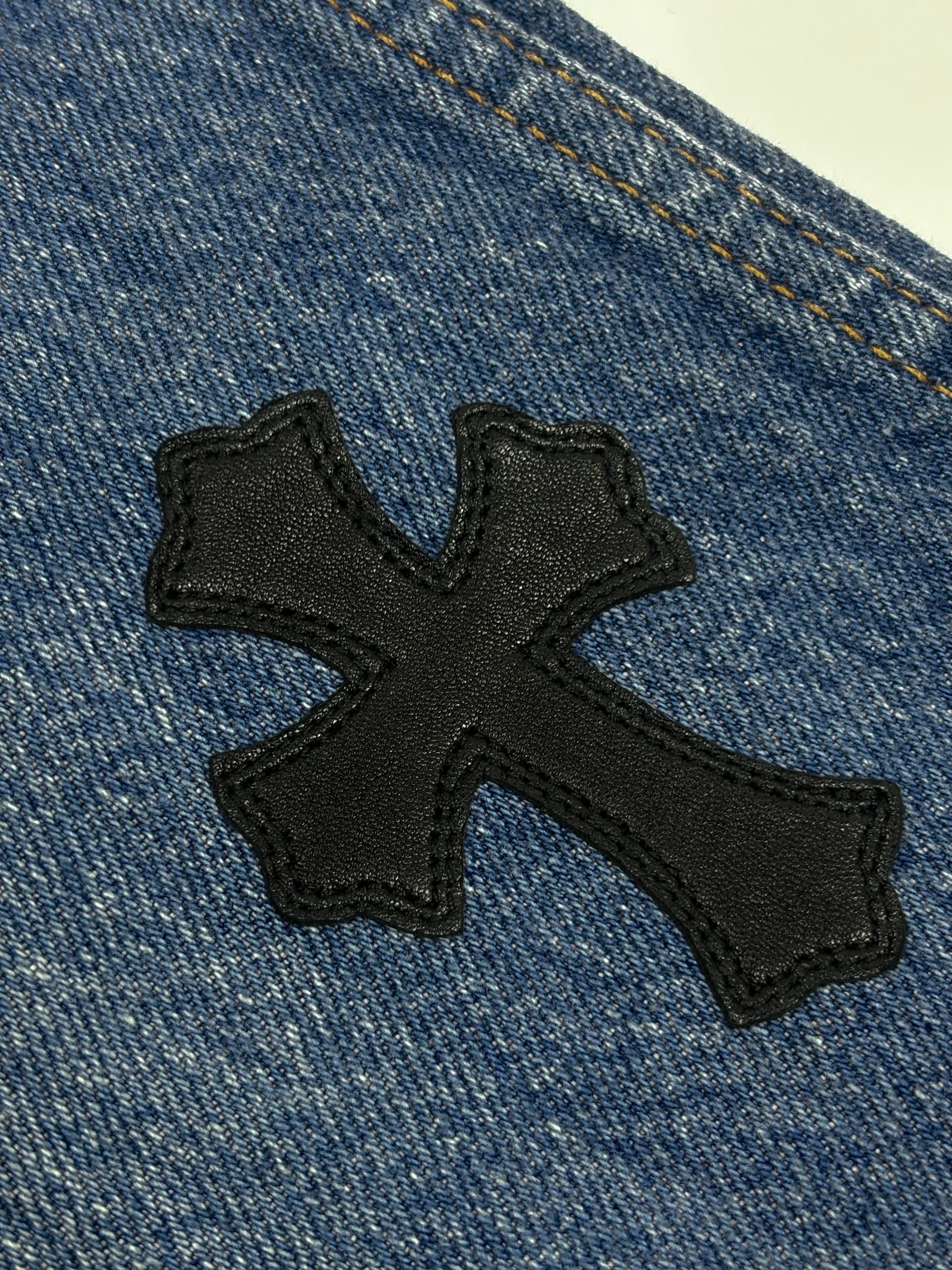 Chrome Hearts Blue 517 Cross Patch Levi's Denim Jeans