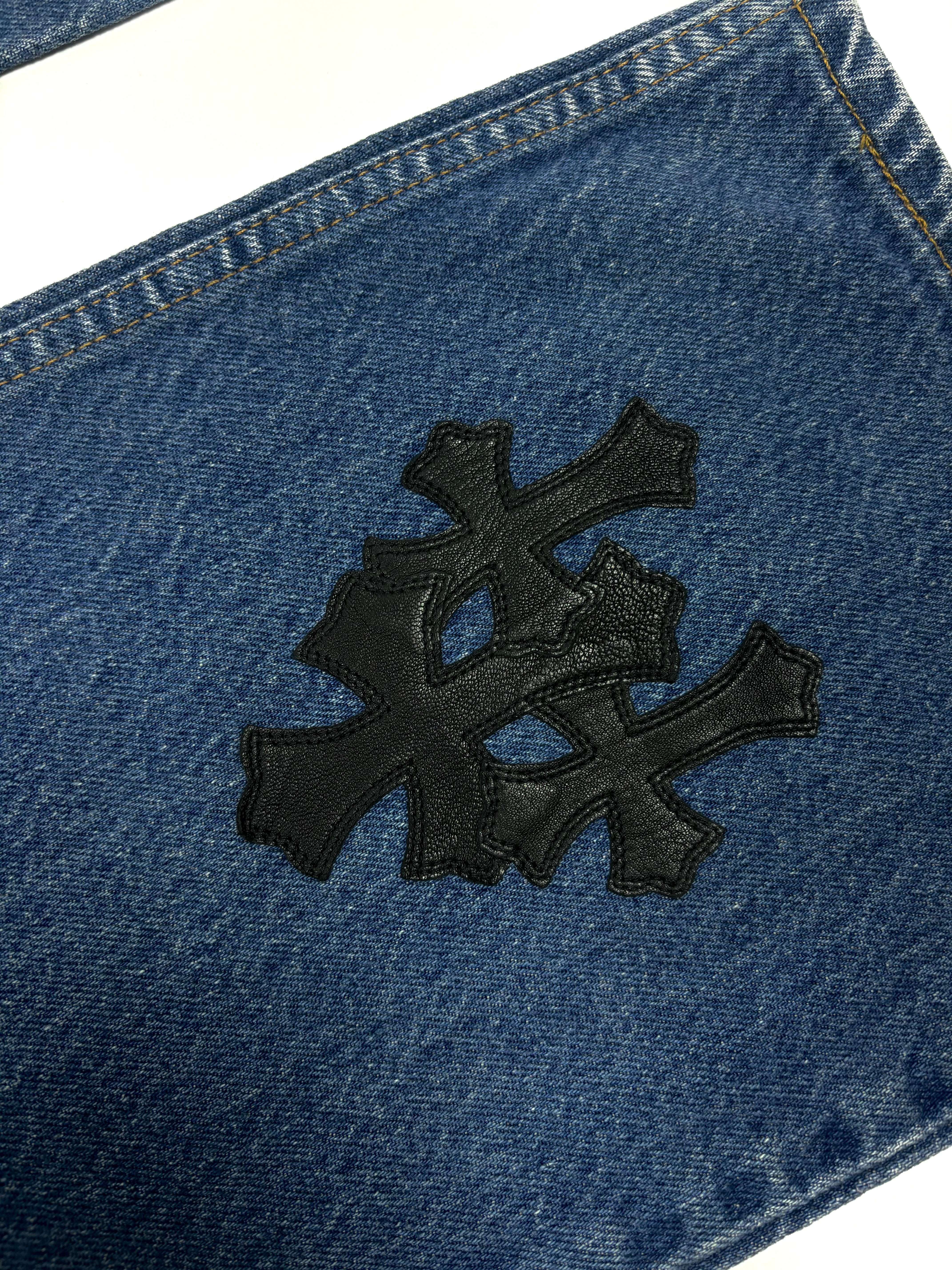 Chrome Hearts Blue 517 Cross Patch Levi's Denim Jeans