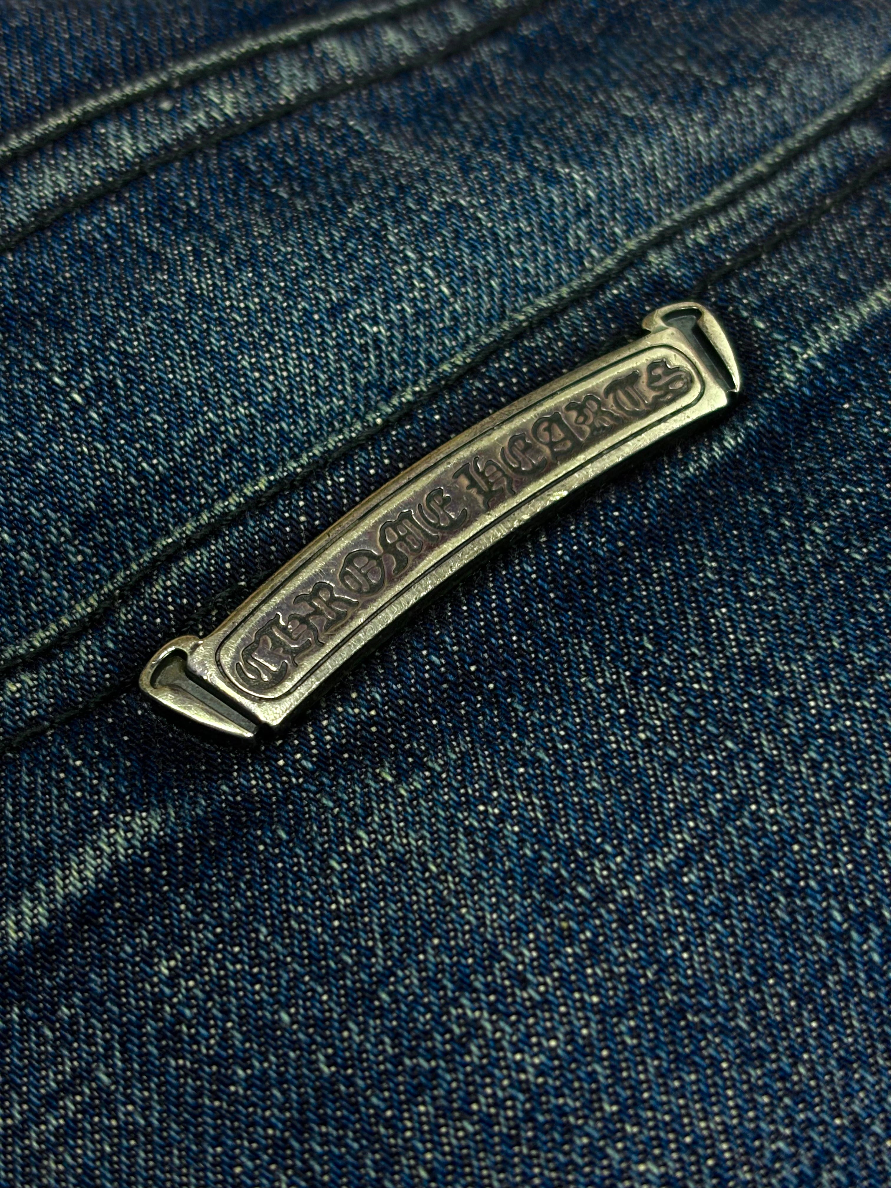 Chrome Hearts Flooded Black Cross Patch Denim Jeans