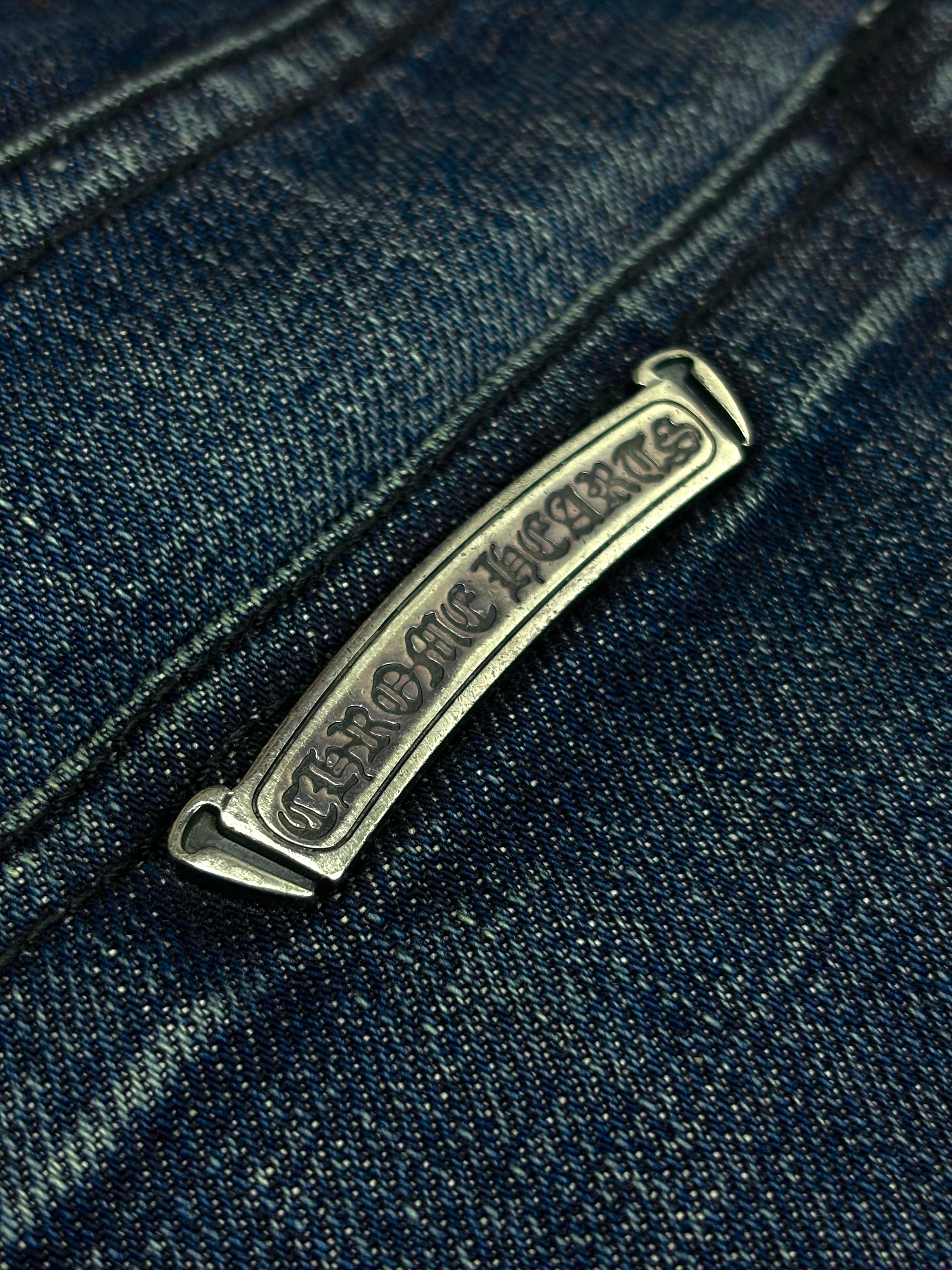 Chrome Hearts Flooded Black Cross Patch Denim Jeans
