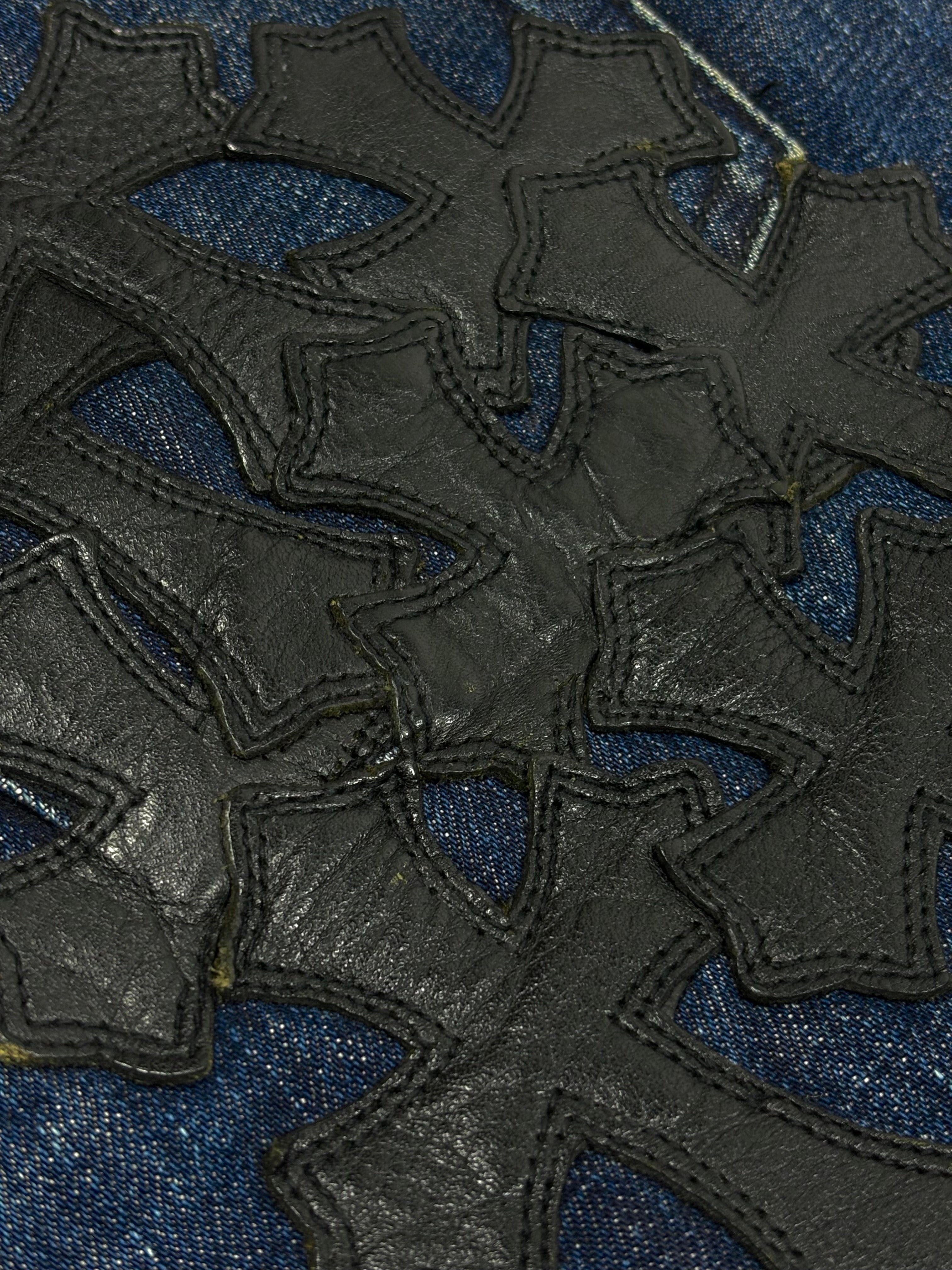 Chrome Hearts Flooded Black Cross Patch Denim Jeans