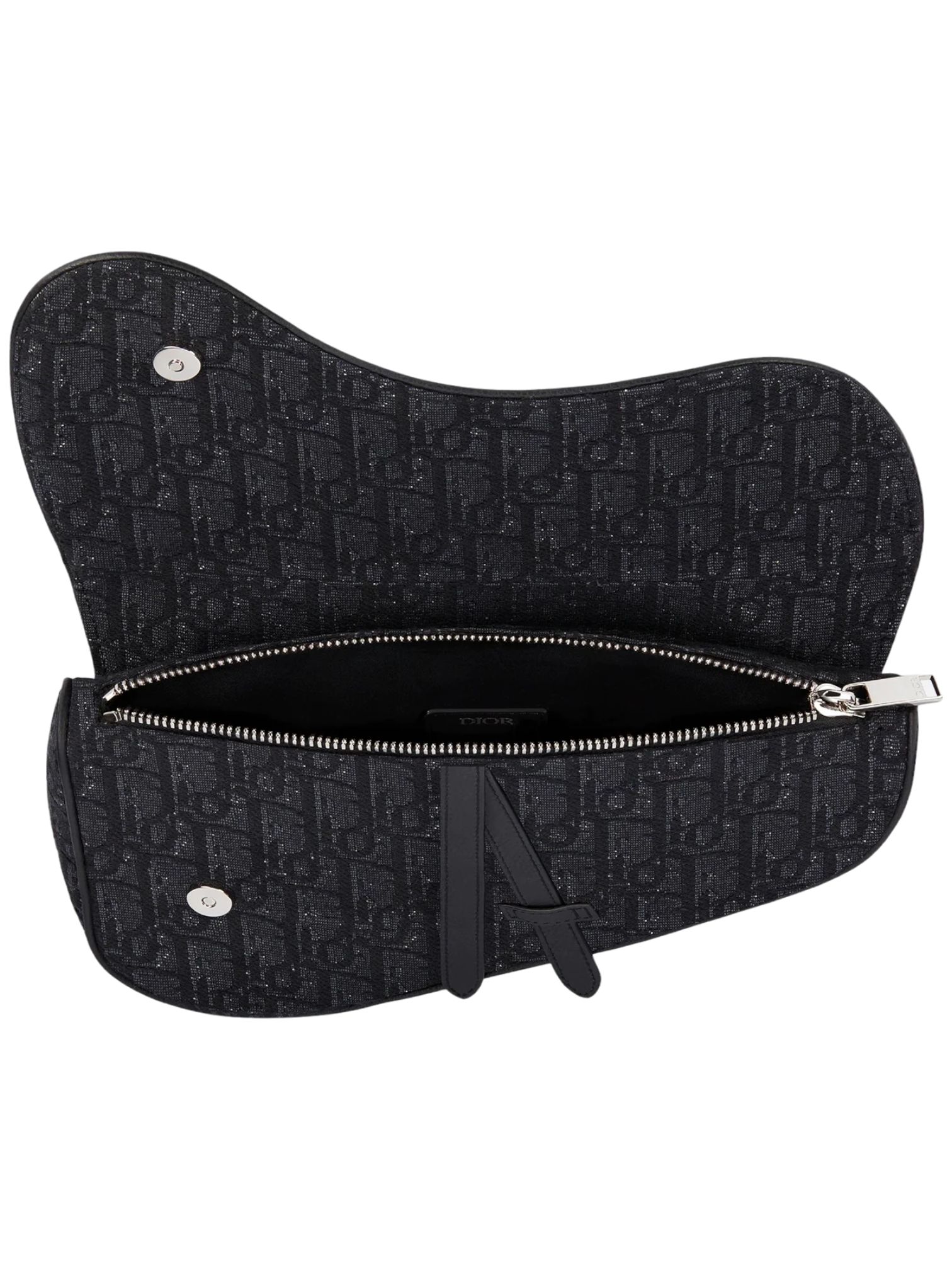 Dior Black Oblique Jacquard Saddle Bag