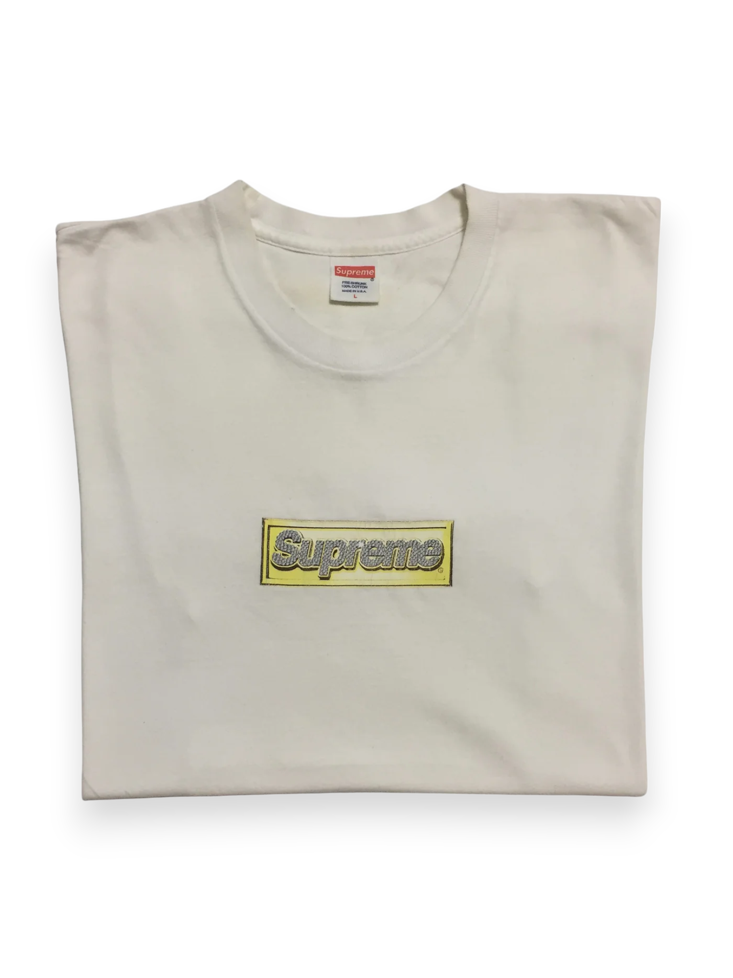 2013 Supreme White Bling Box Logo Tee