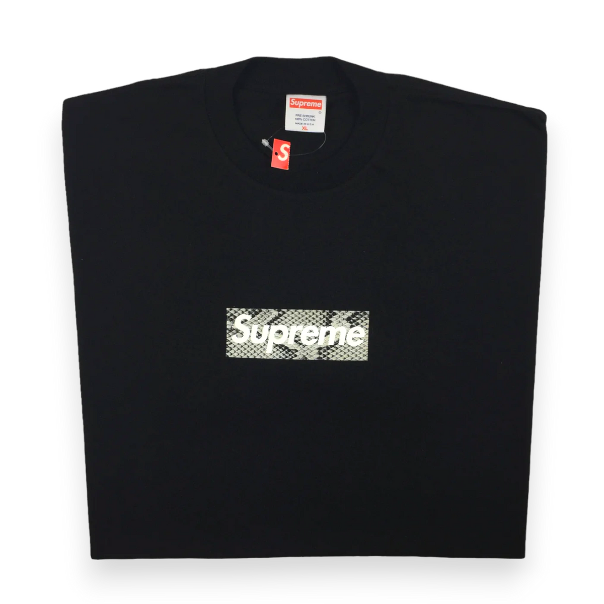 2006 Supreme Harajuku Black Snakeskin Box Logo Tee