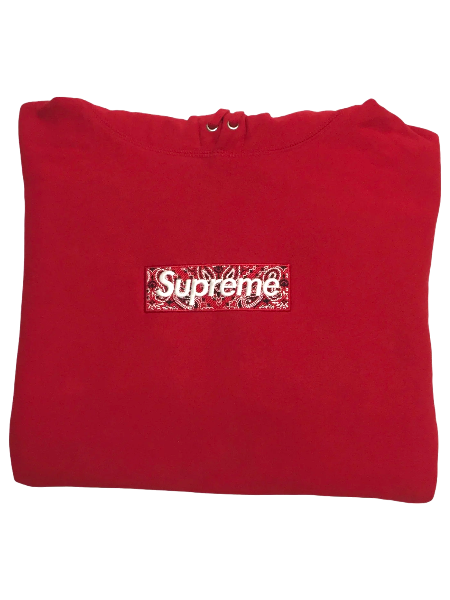 2019 Supreme Red Bandana Paisley Box Logo Hoodie