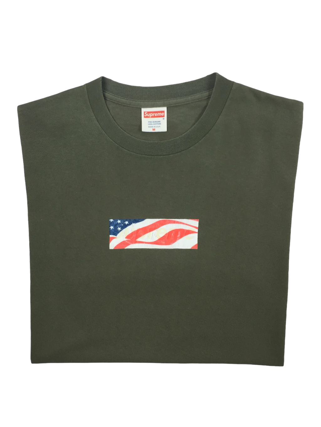 2002 Supreme 9/11 Olive Box Logo Tee