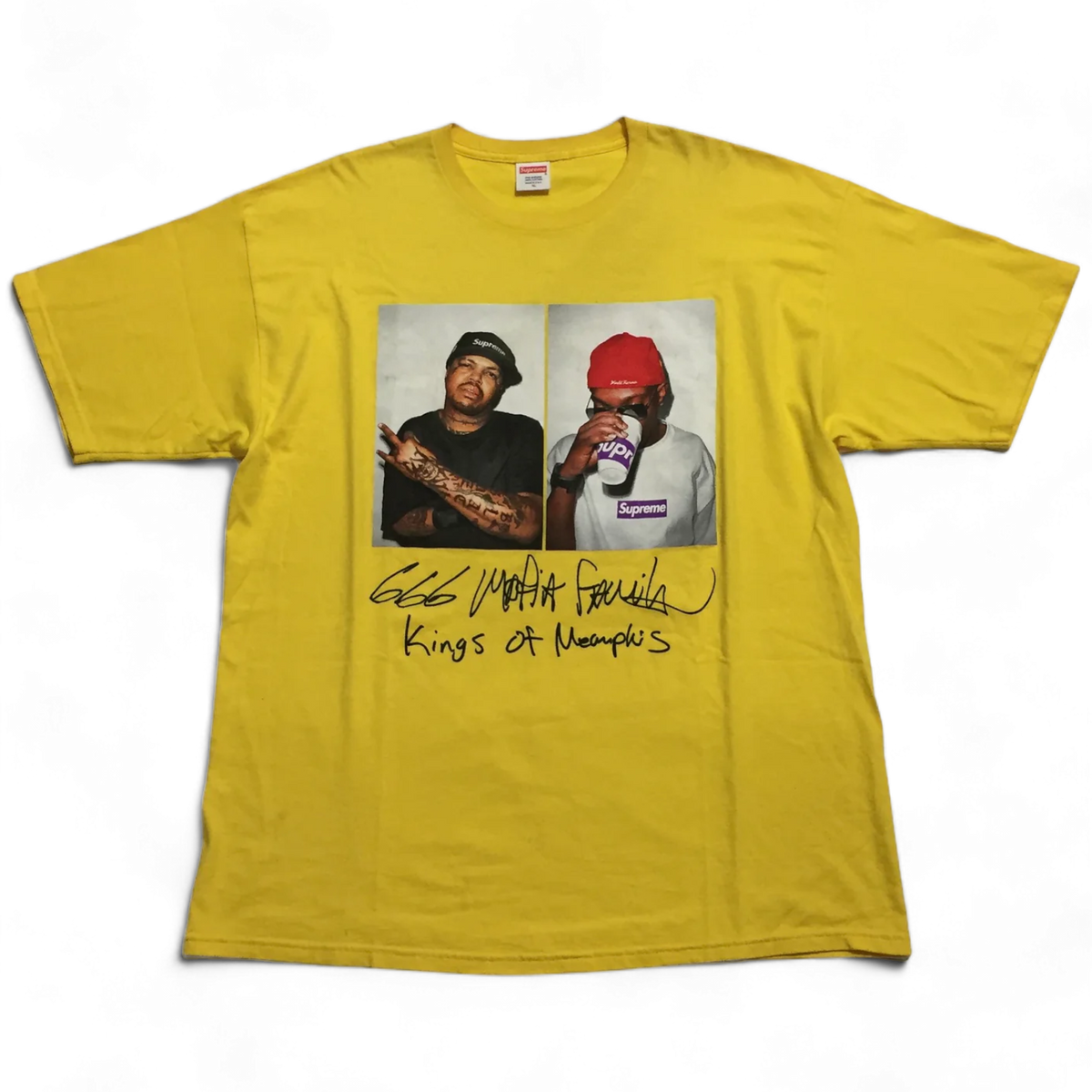 2012 Supreme Three Mafia Yellow Photo Tee