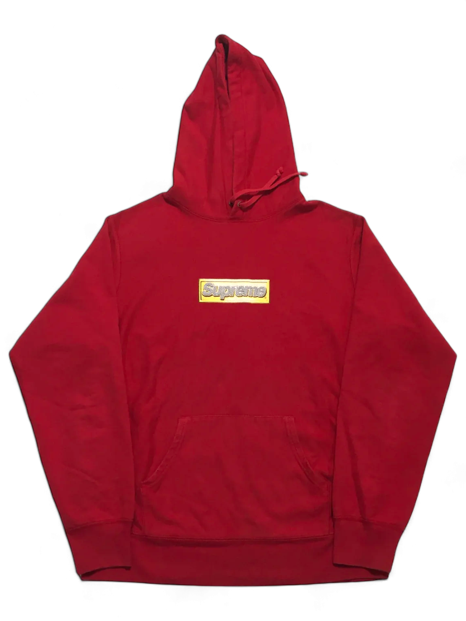 2013 Supreme Red Bling Box Logo Hoodie