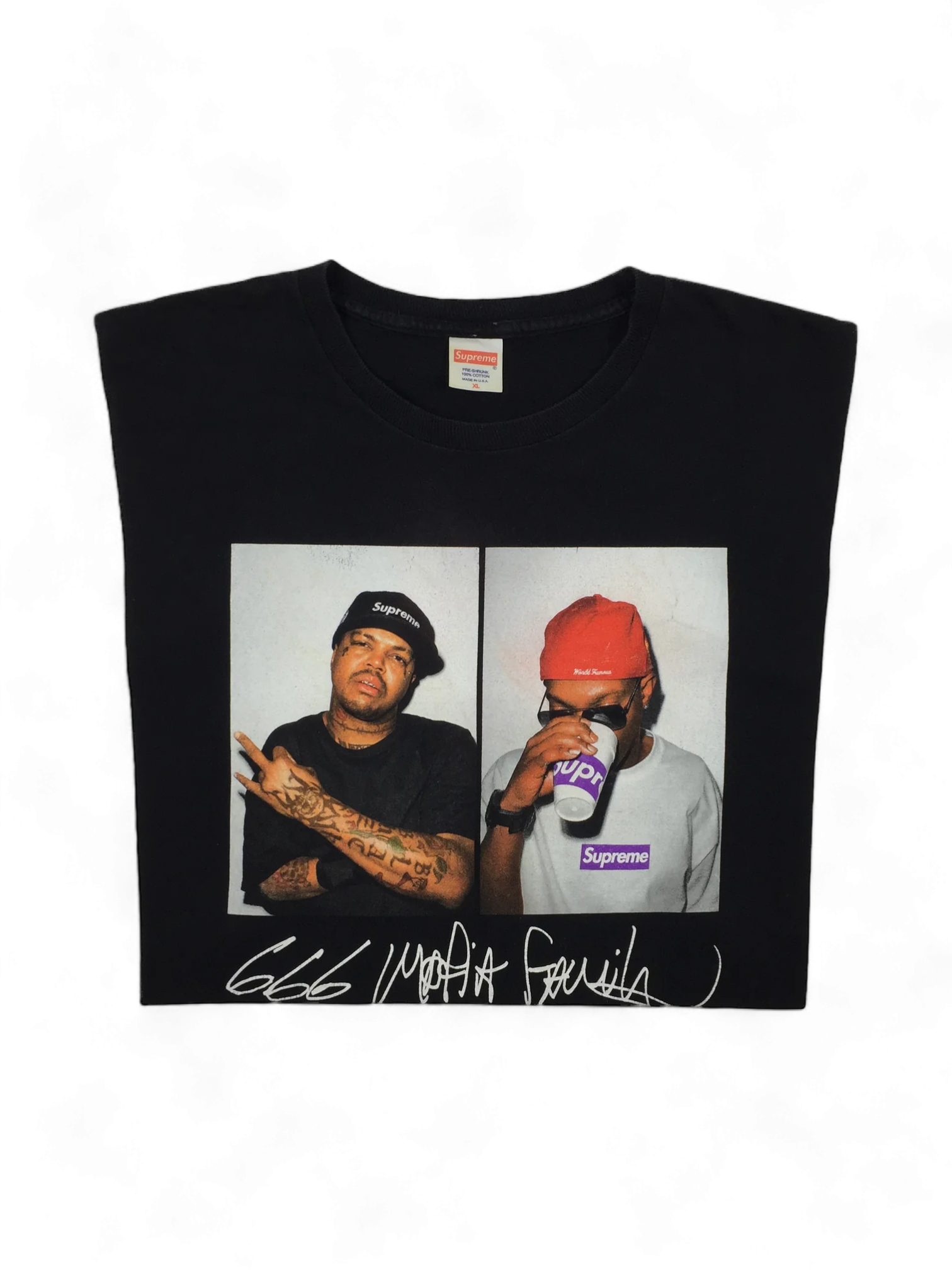 2012 Supreme Three 6 Mafia Black Photo Tee