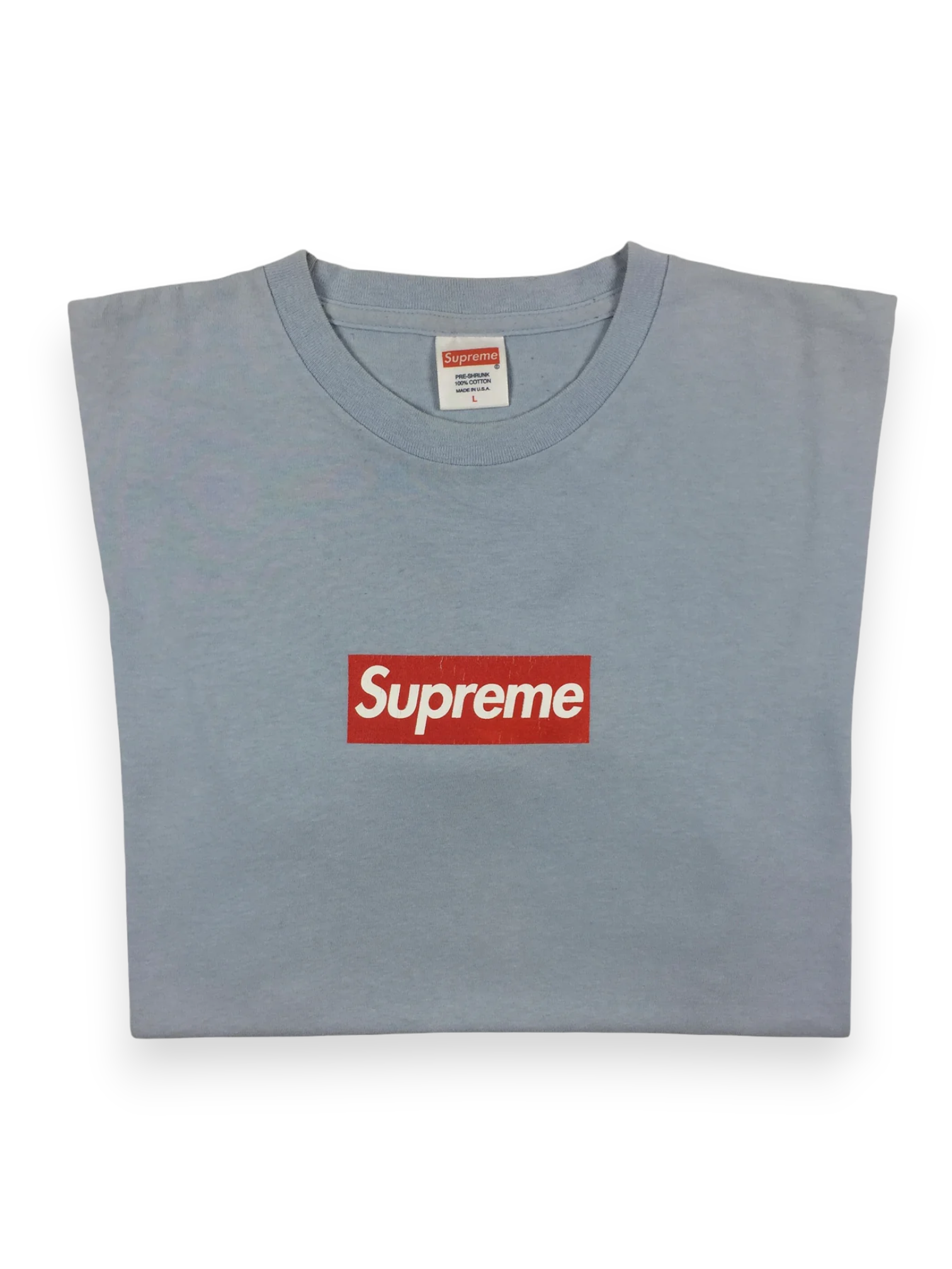 2014 Supreme 20th Anniversary Baby Blue Box Logo Tee