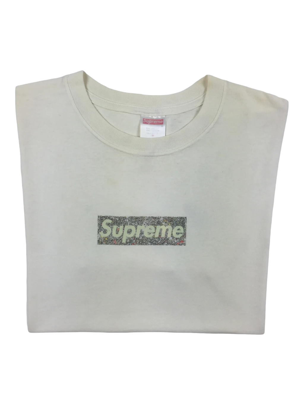 1999 Supreme Jackson Pollock White Box Logo Tee