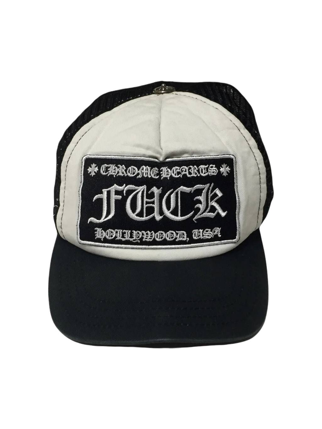 Chrome Hearts Black White Fuck Logo Cap