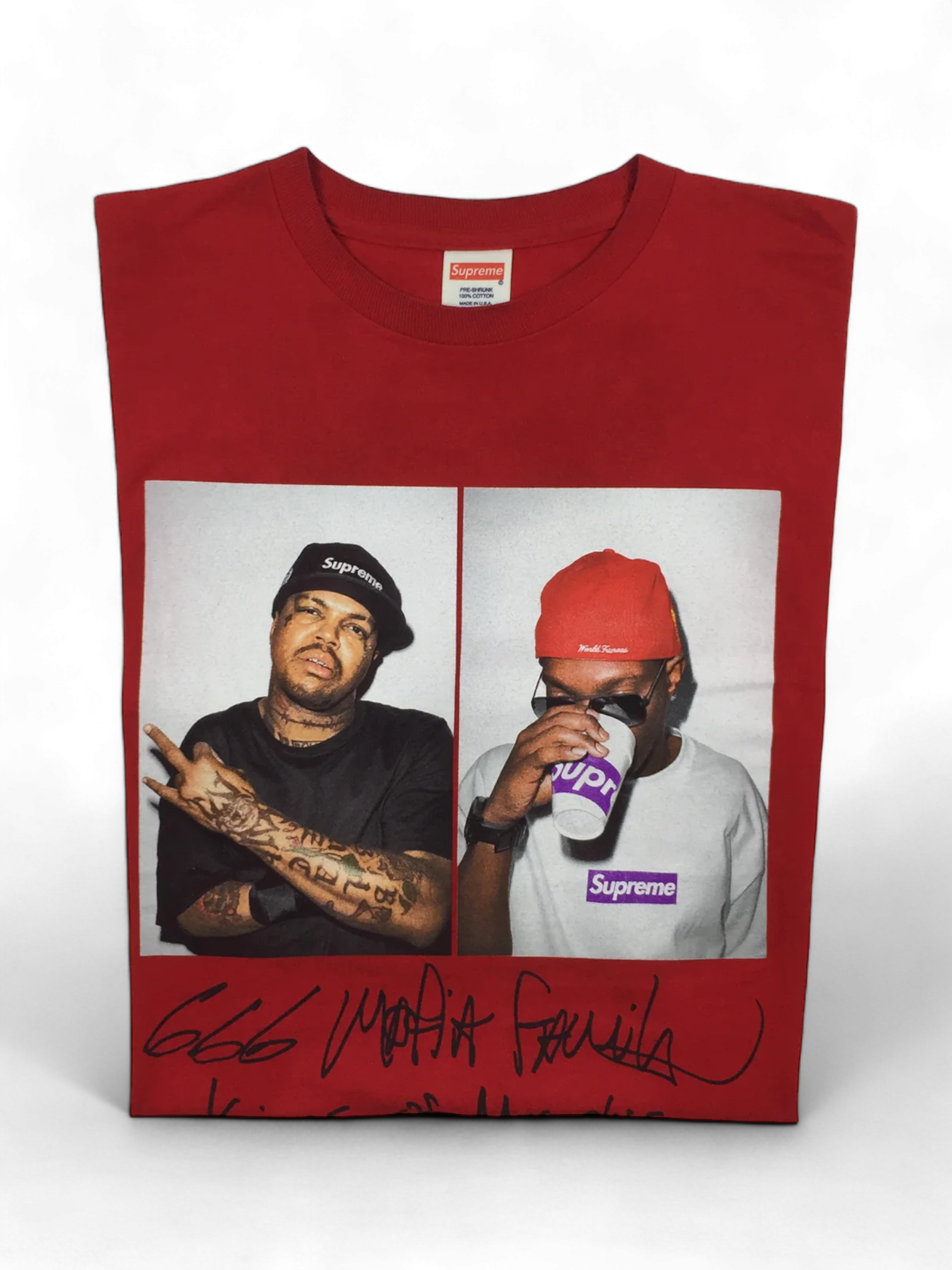 2012 Supreme Three 6 Mafia Red Photo Tee