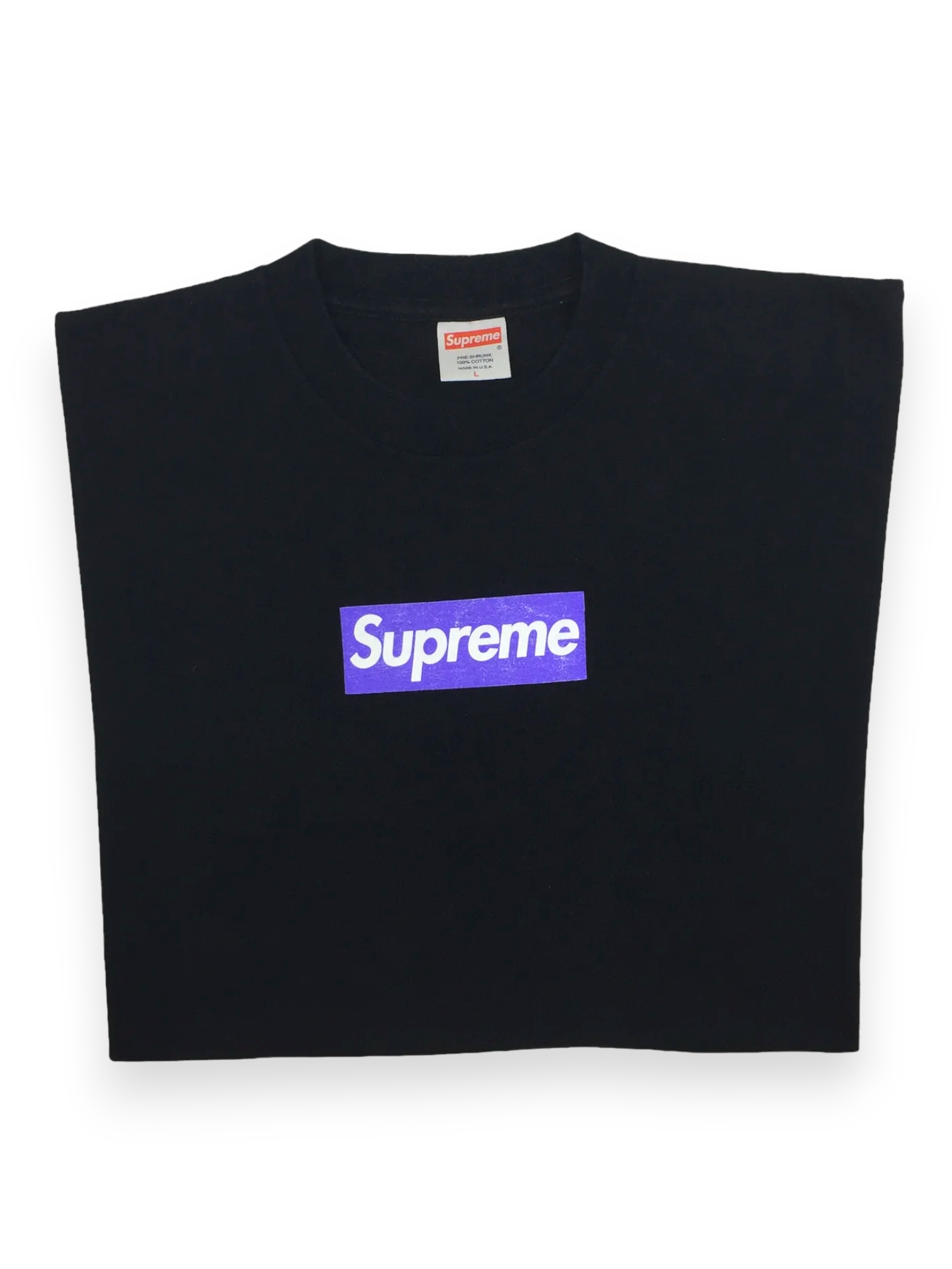 2005 Supreme Purple Black Box Logo Tee