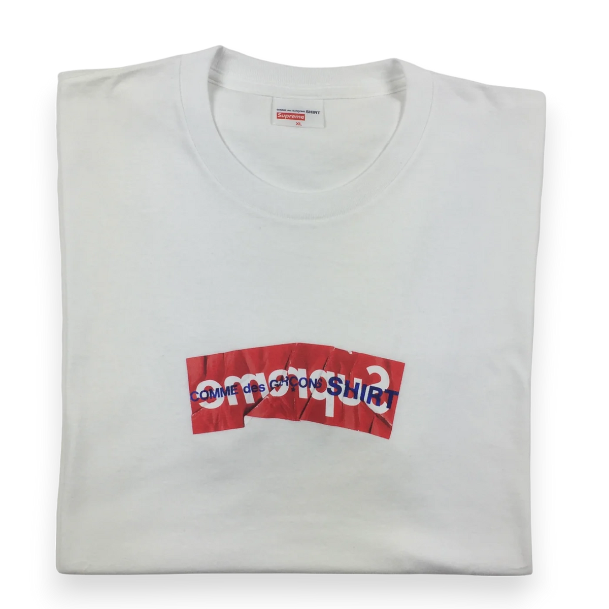 2017 Supreme x CDG White Box Logo Tee