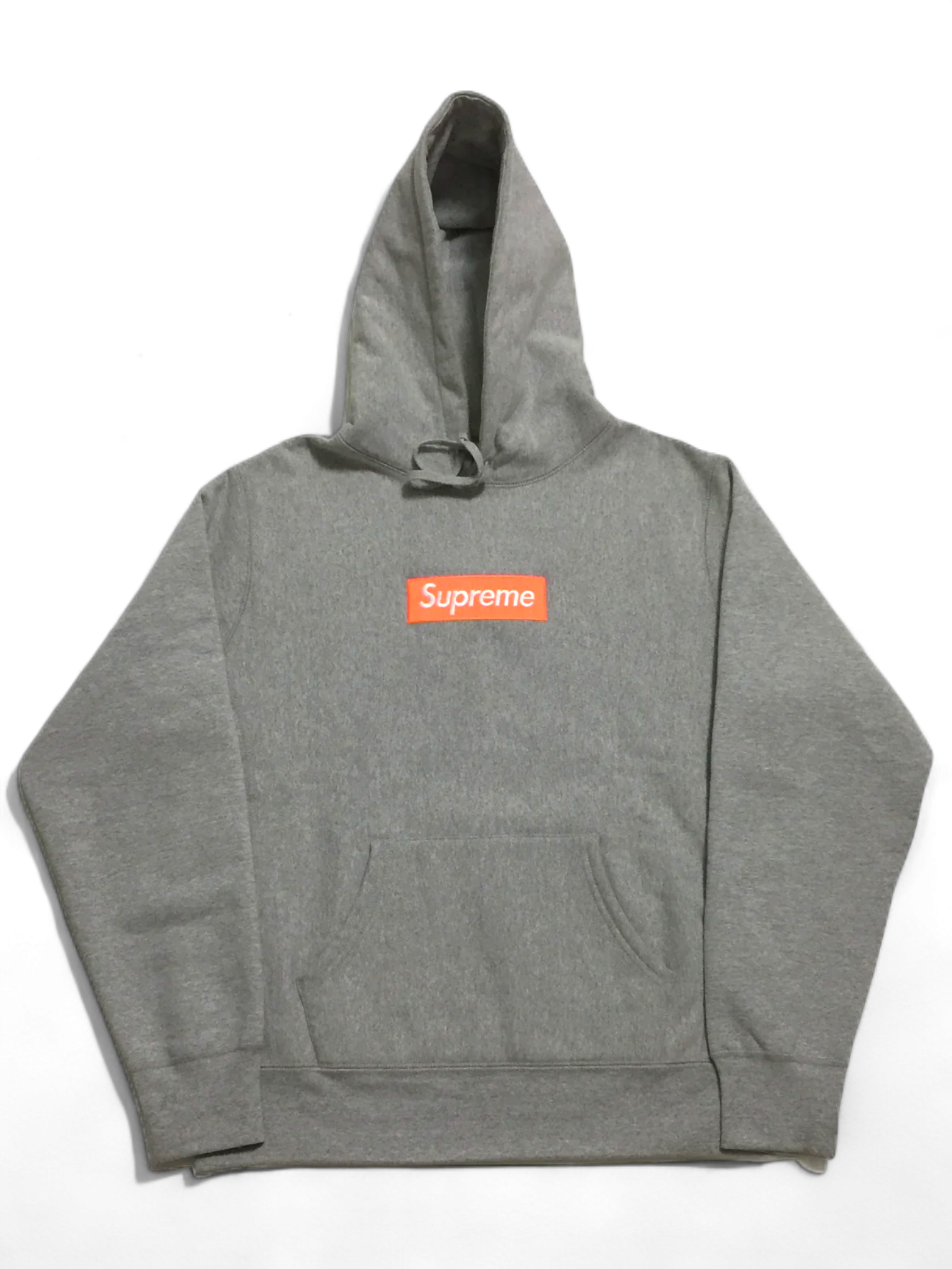 2017 Supreme Orange Grey Box Logo Hoodie