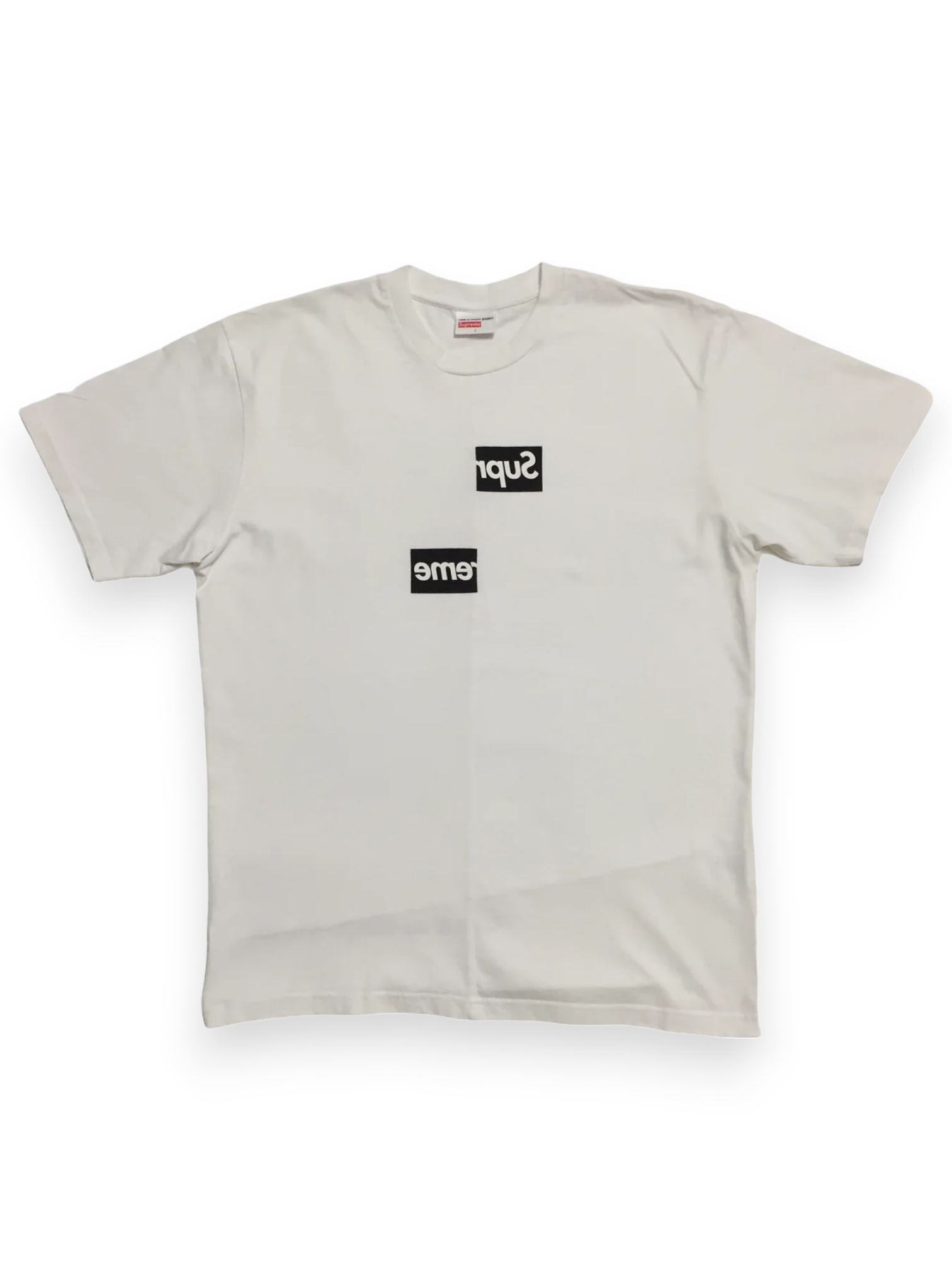 2018 Supreme x CDG White Split Box Logo Tee