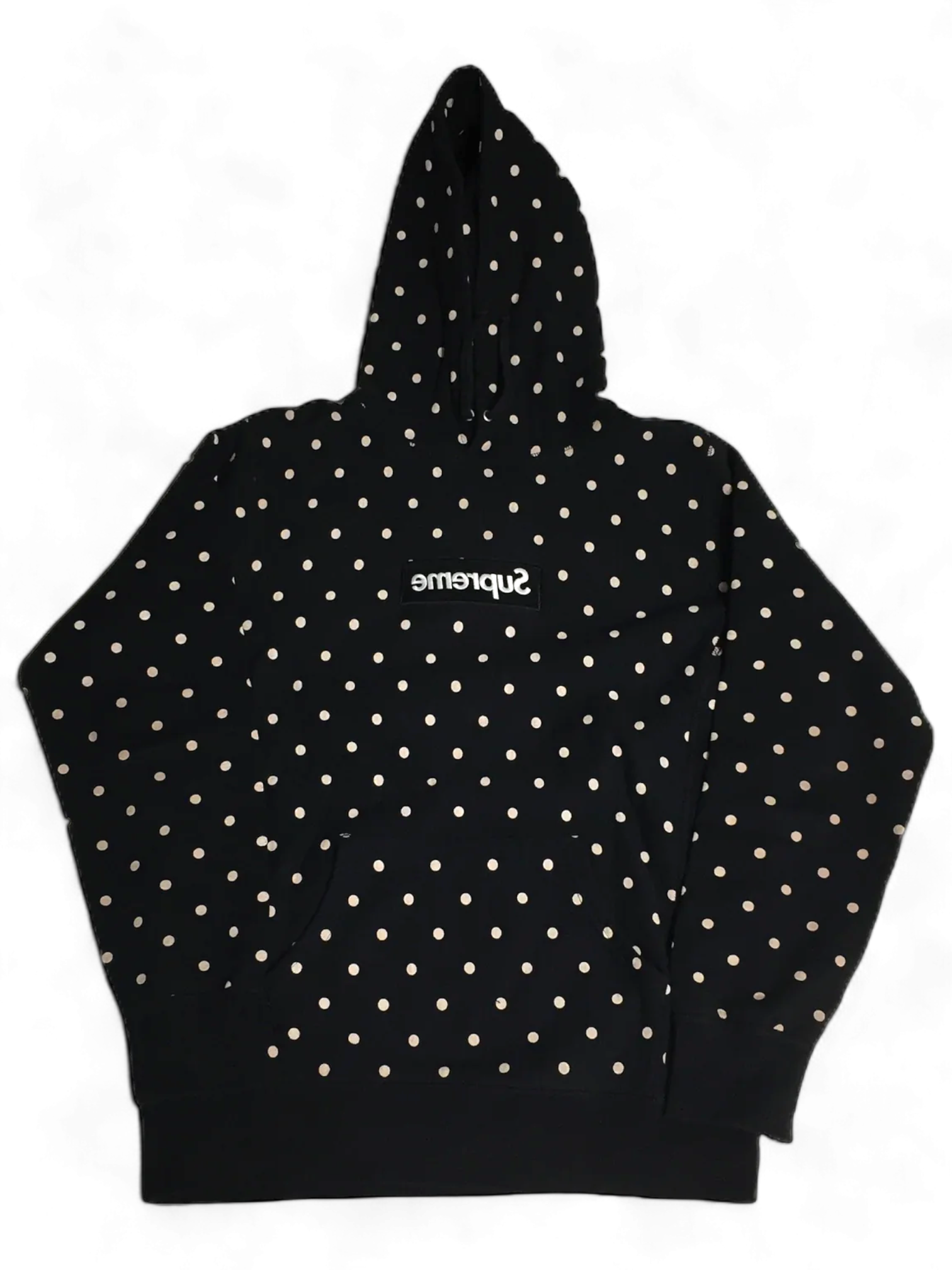 2012 Supreme x CDG Polka Dot Black Box Logo Hoodie