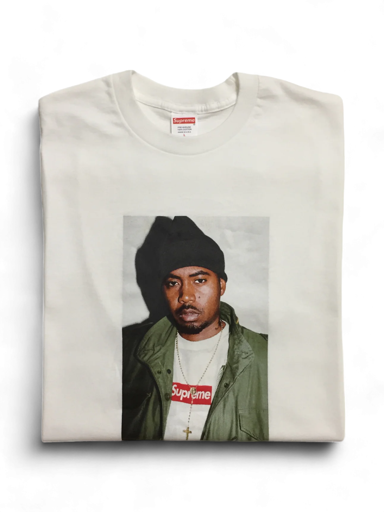 2017 Supreme Nas White Photo Tee